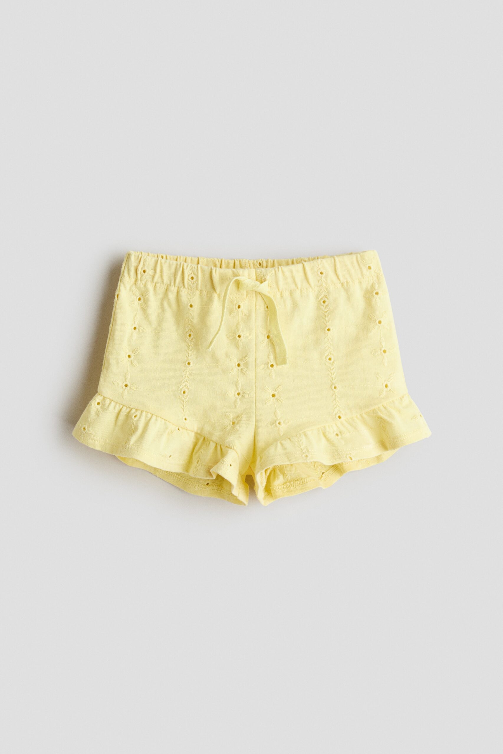 H & M - Short met broderie anglaise - Geel