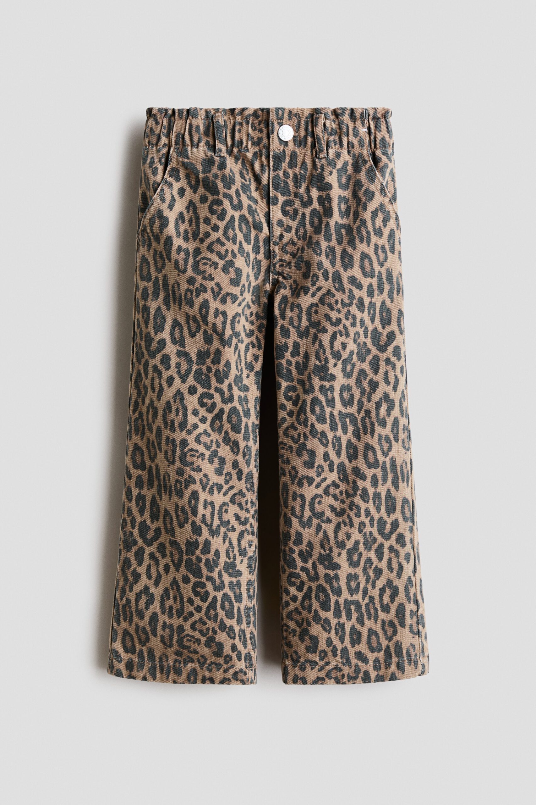 H & M - Wide Leg Loose Fit Jeans - Lichtbruin/Luipaarddessin
