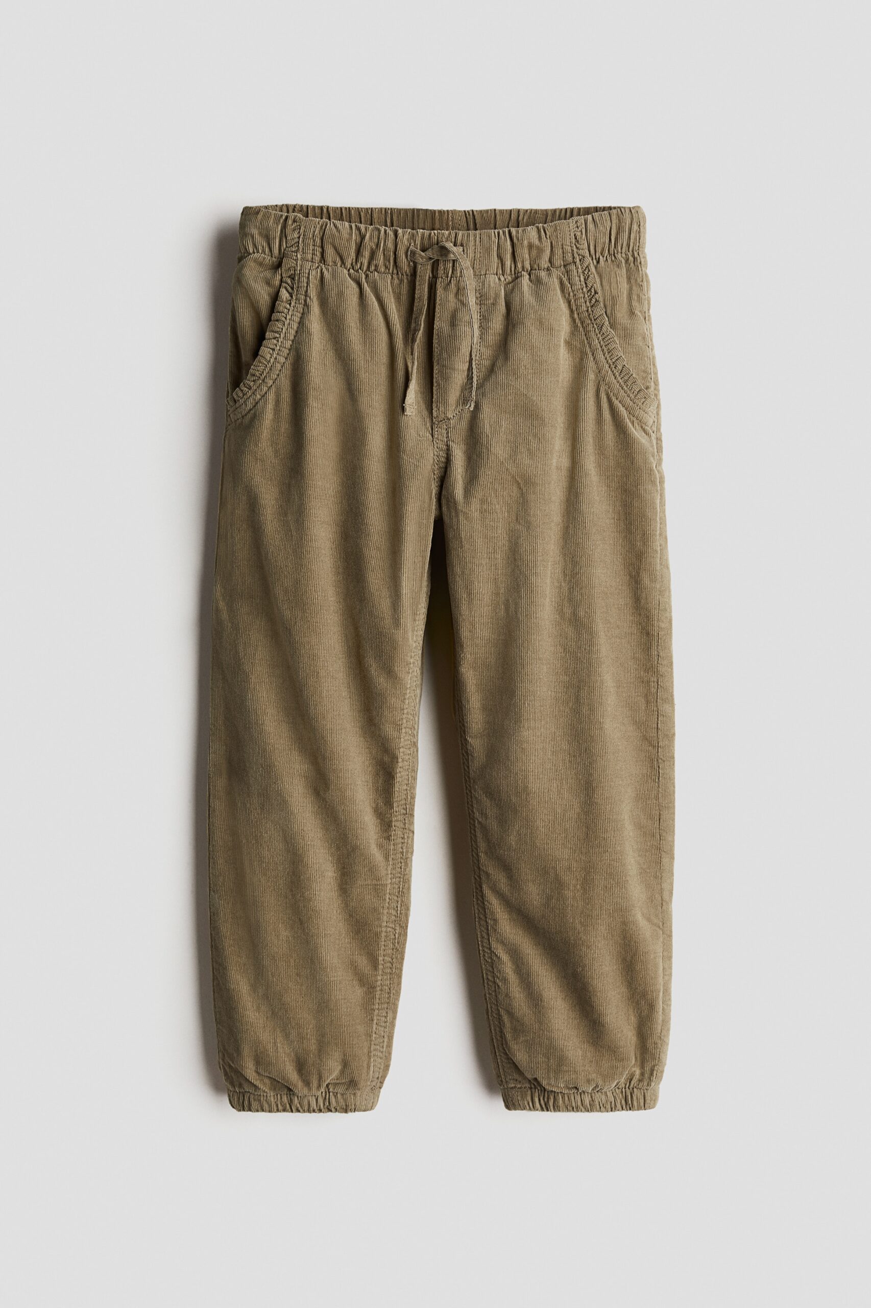 H & M - Joggers van katoenen corduroy - Kakigroen