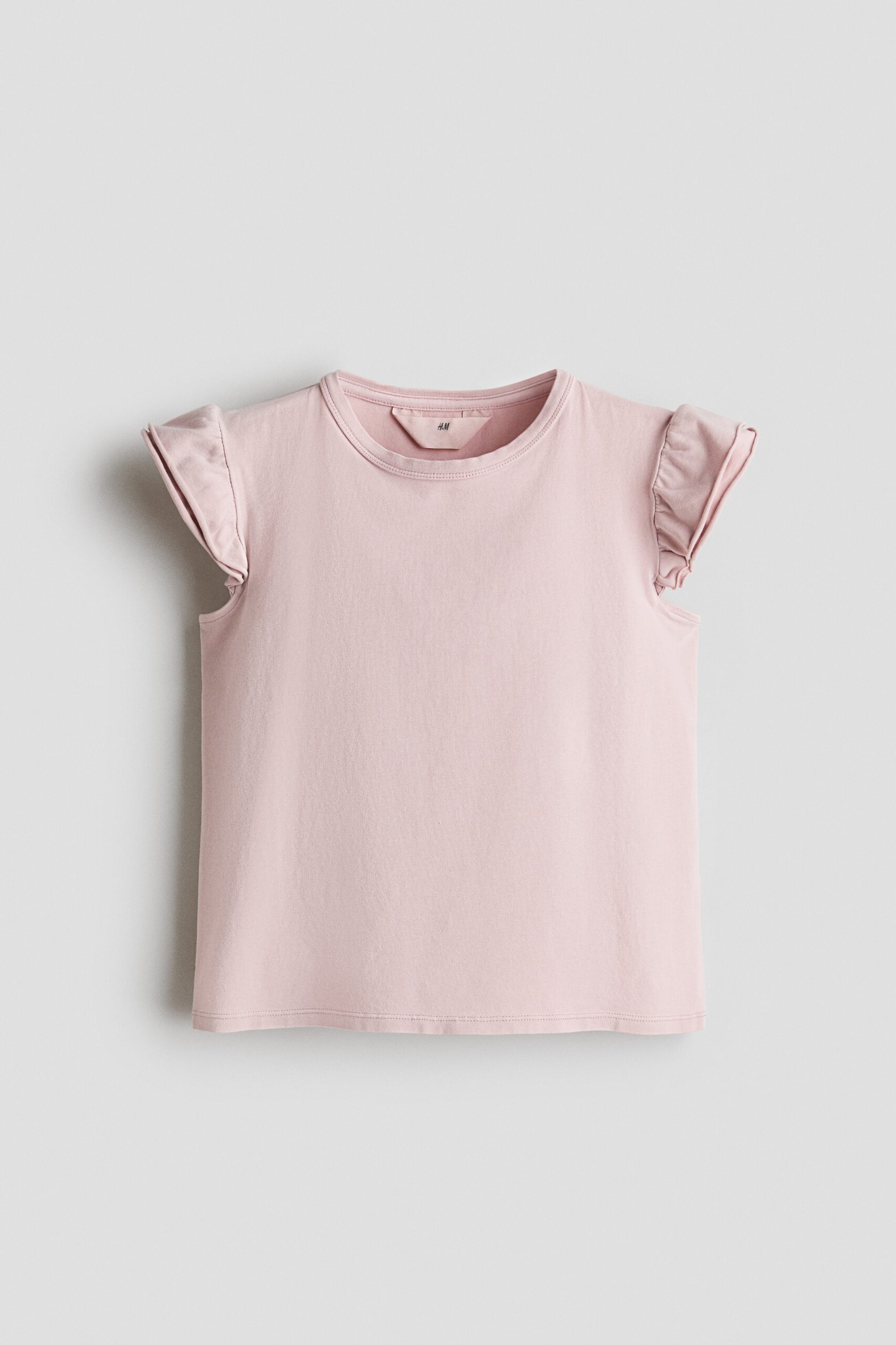 H & M - Top met volantmouwen - Dusty Roze