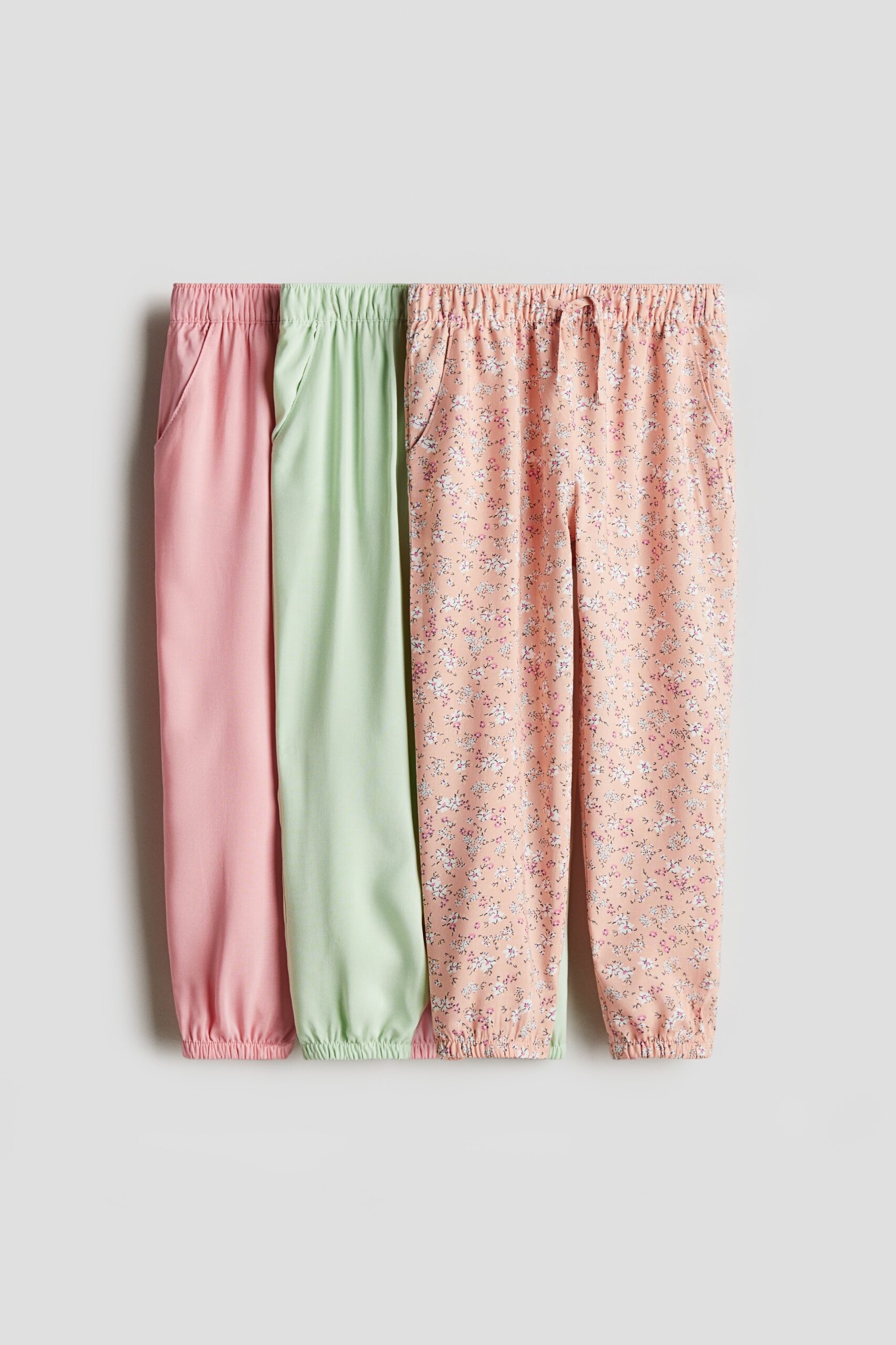 H & M - Set van 3 joggers - Roze/Bloemen
