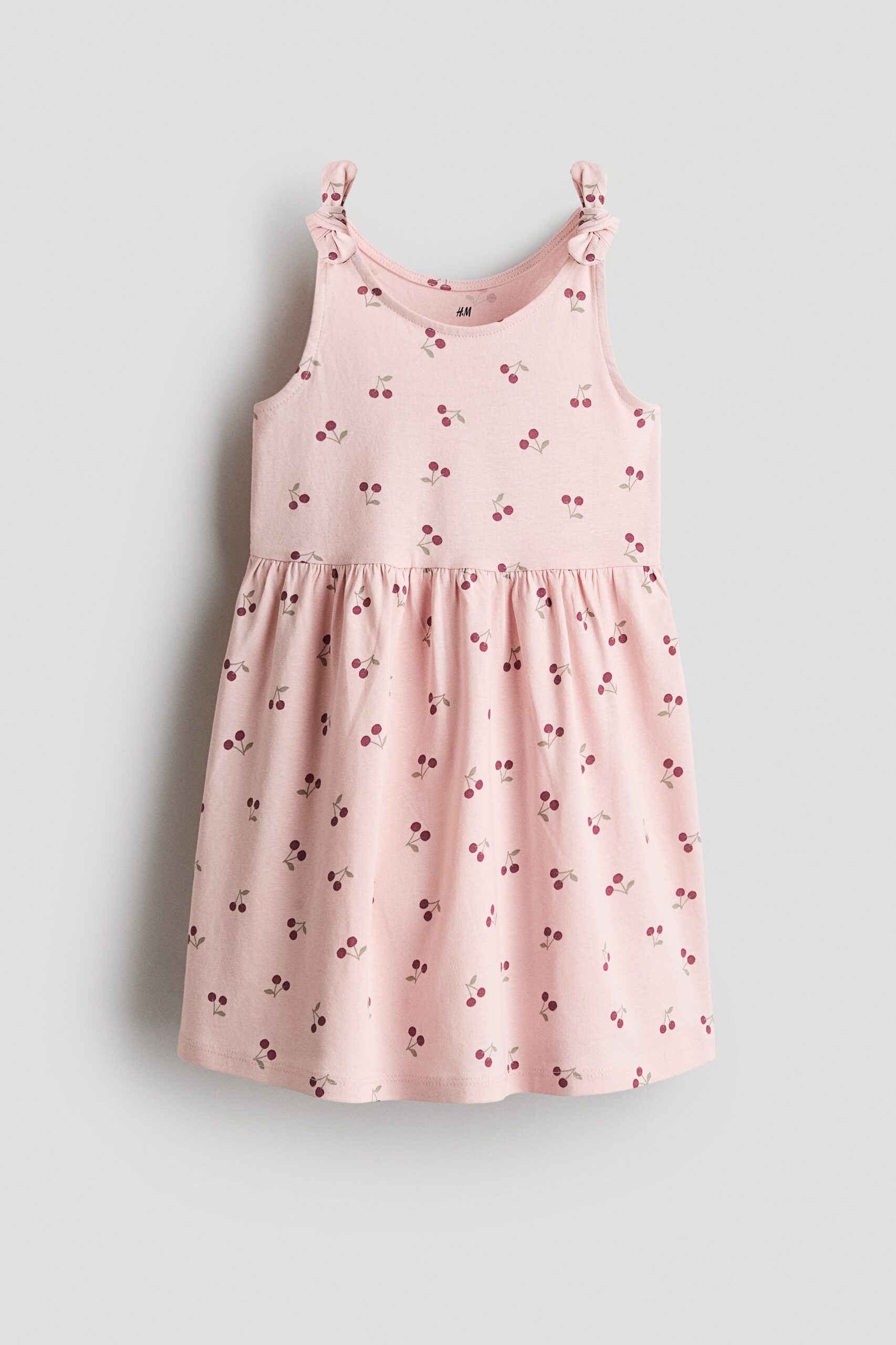 H & M - Katoenen jurk met print - Lichtroze/Kersen