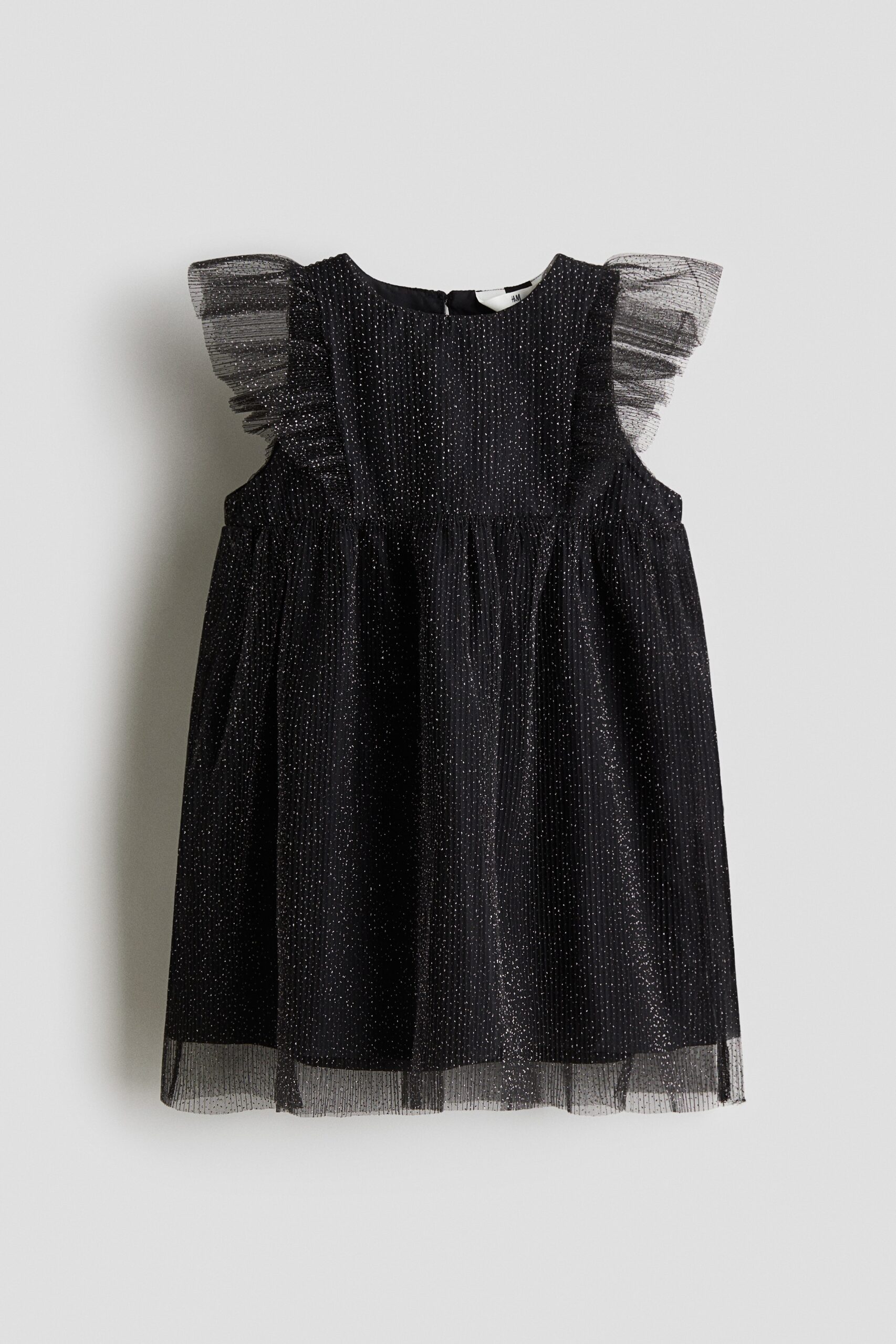 H & M - Tulen jurk met volants - Zwart