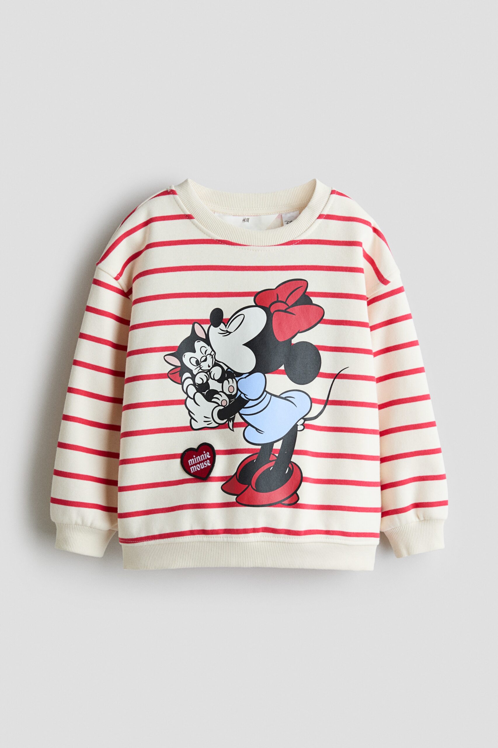 H & M - Sweater met print - Roomwit/Minnie Mouse