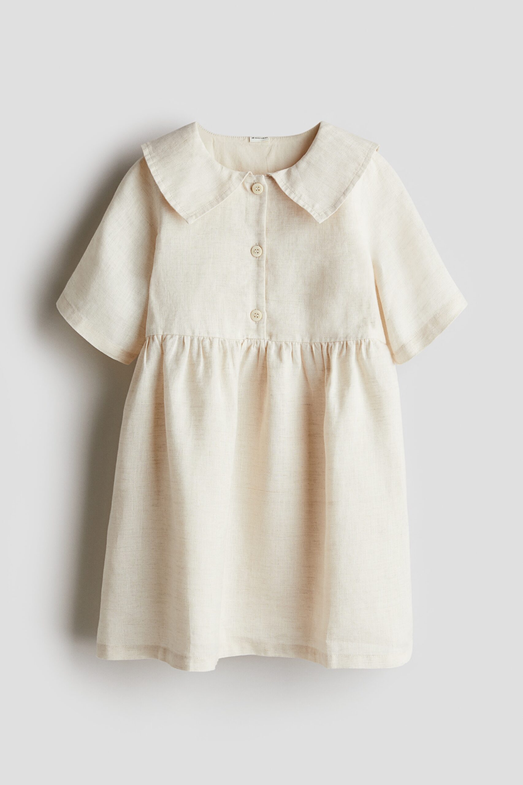H & M - Linnen jurk - Loose Fit - Lichtbeige