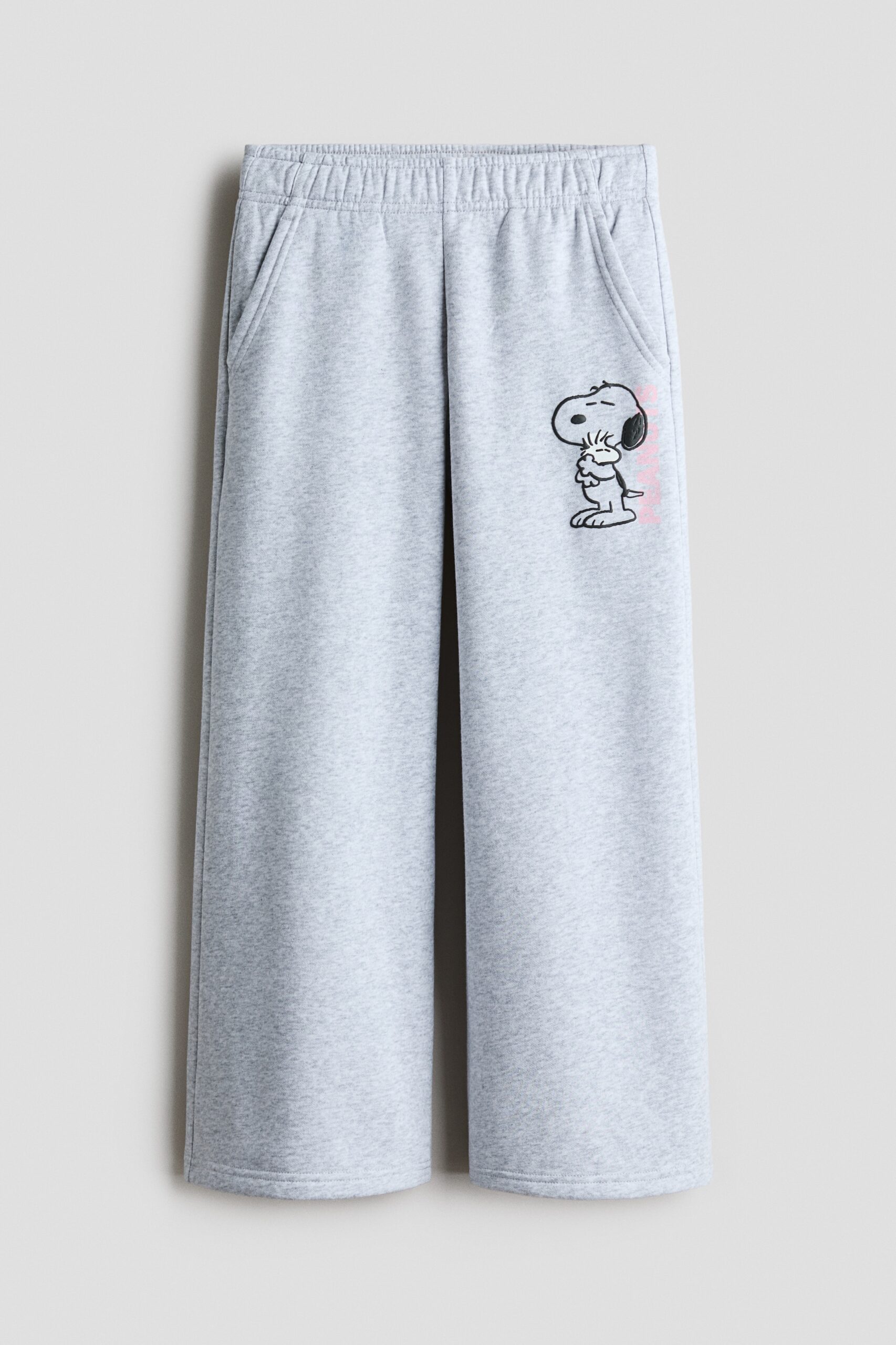 H & M - Joggers met geprint motief - Lichtgrijs Gemêleerd/Snoopy