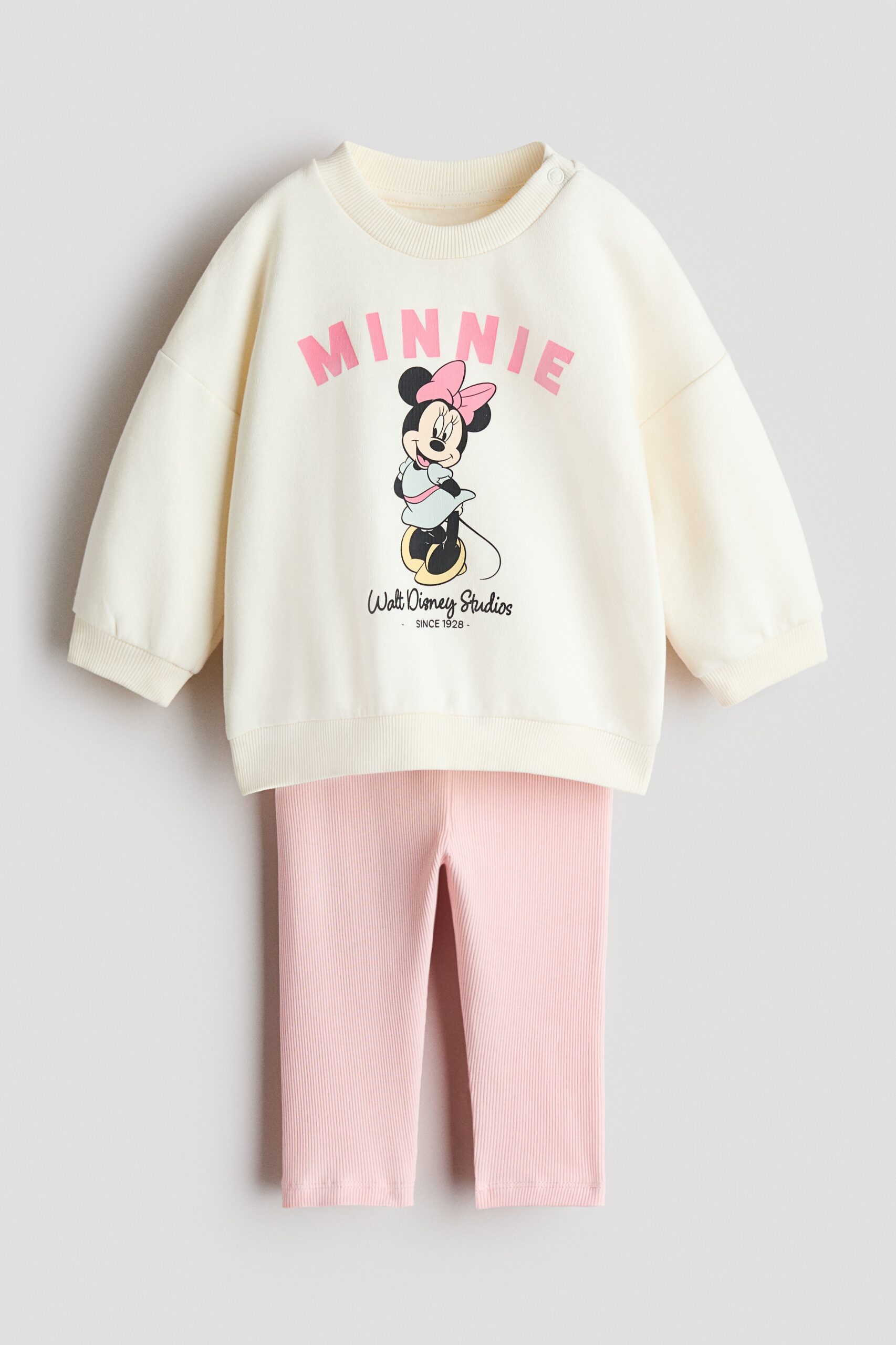 H & M - Tweedelige set - Sweater en legging - Roomwit/Minnie Mouse
