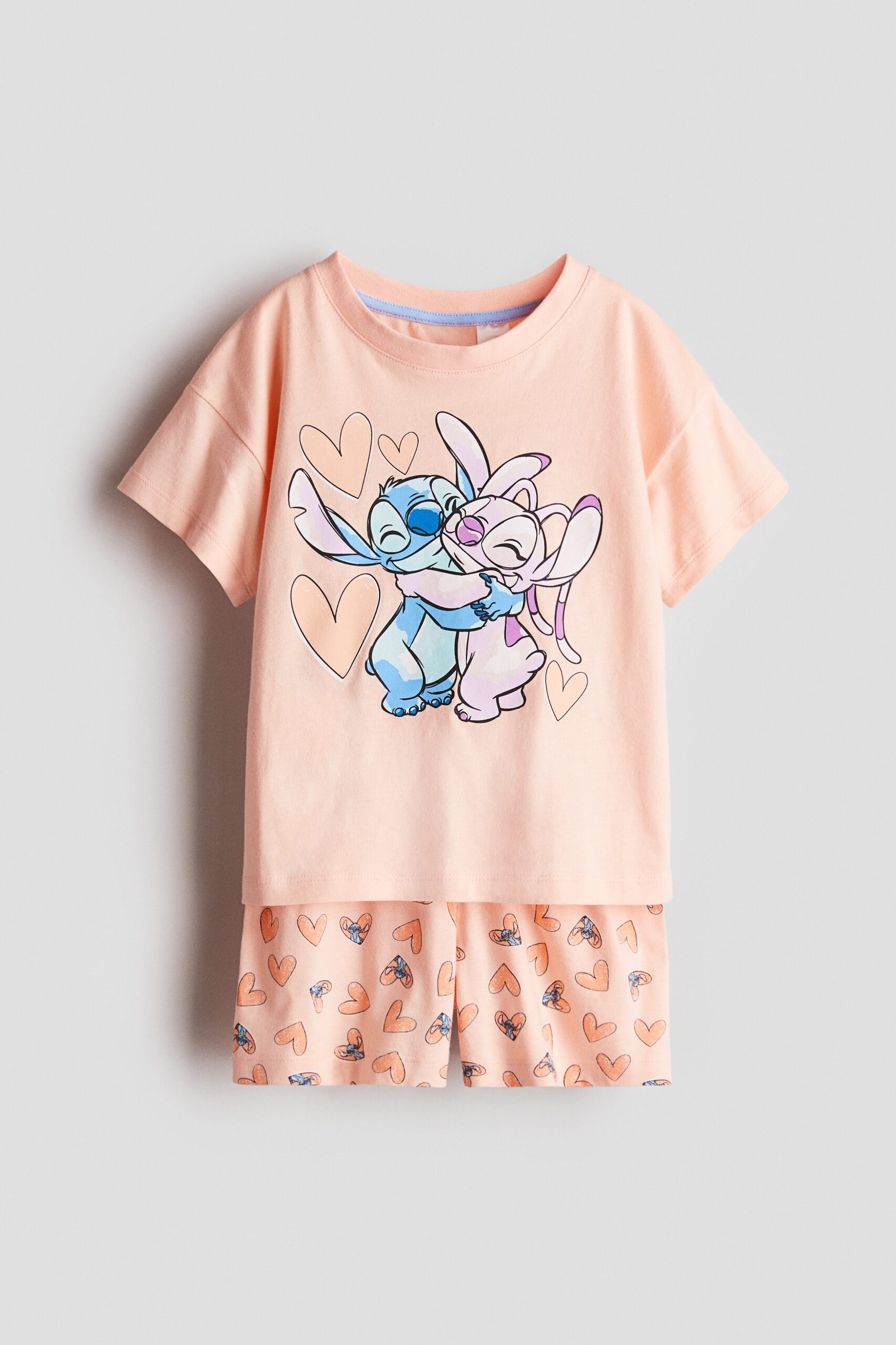 H & M - Tricot pyjama met print - Perzikroze/Lilo & Stitch