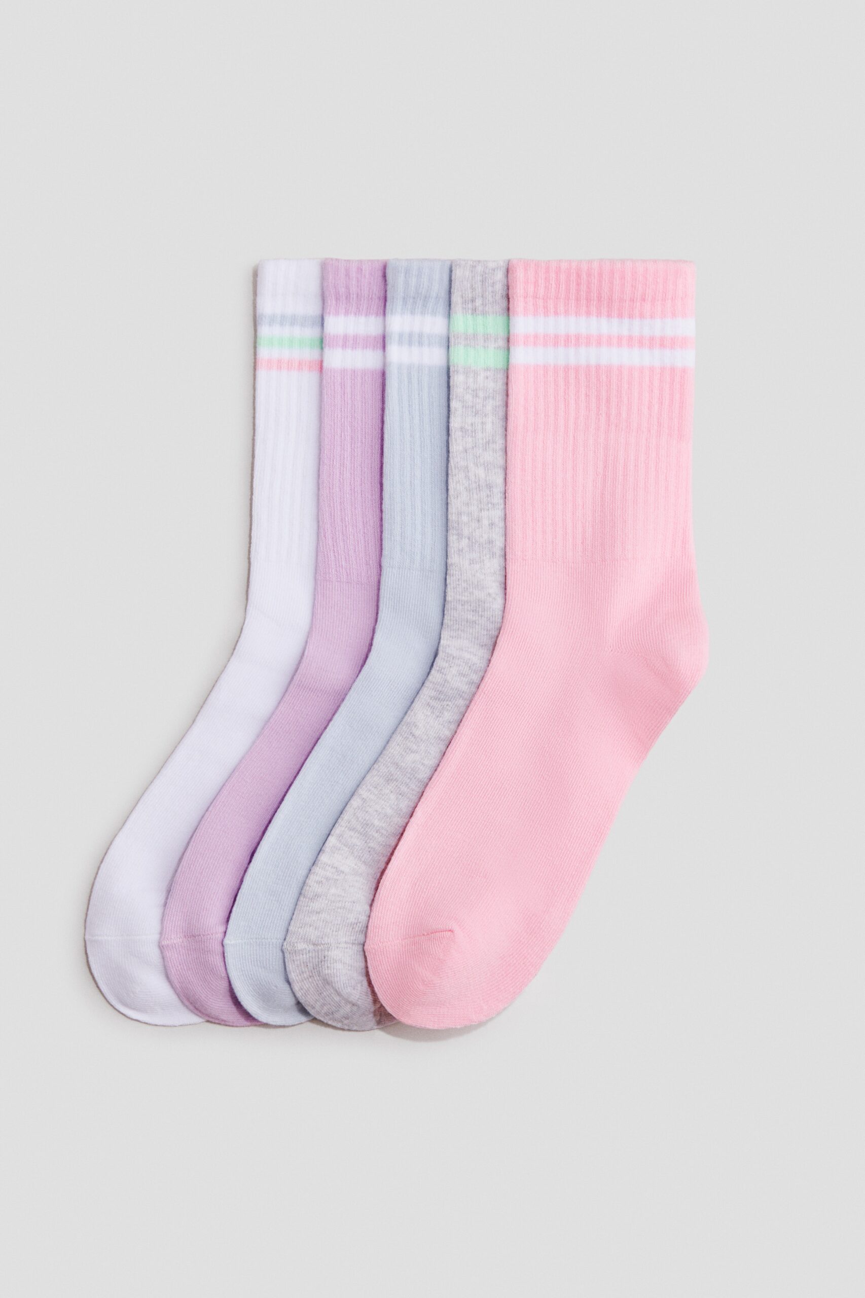 H & M - 5 paar sokken - Roze/Paars/Bleekblauw