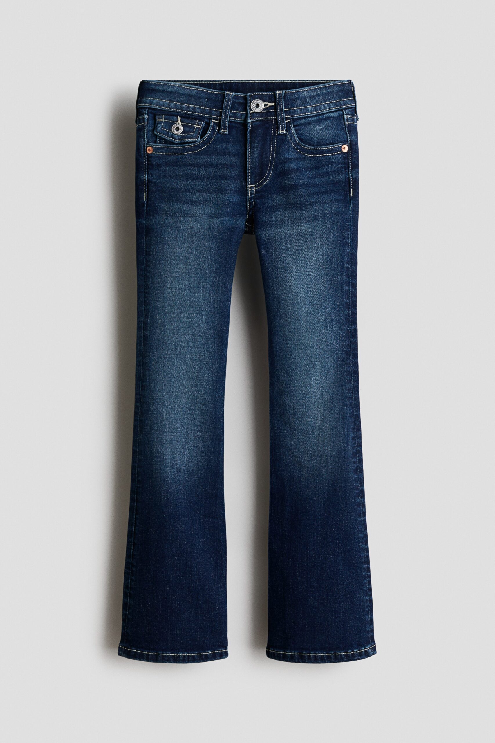H & M - Flared Leg Low Jeans - Donker Denimblauw