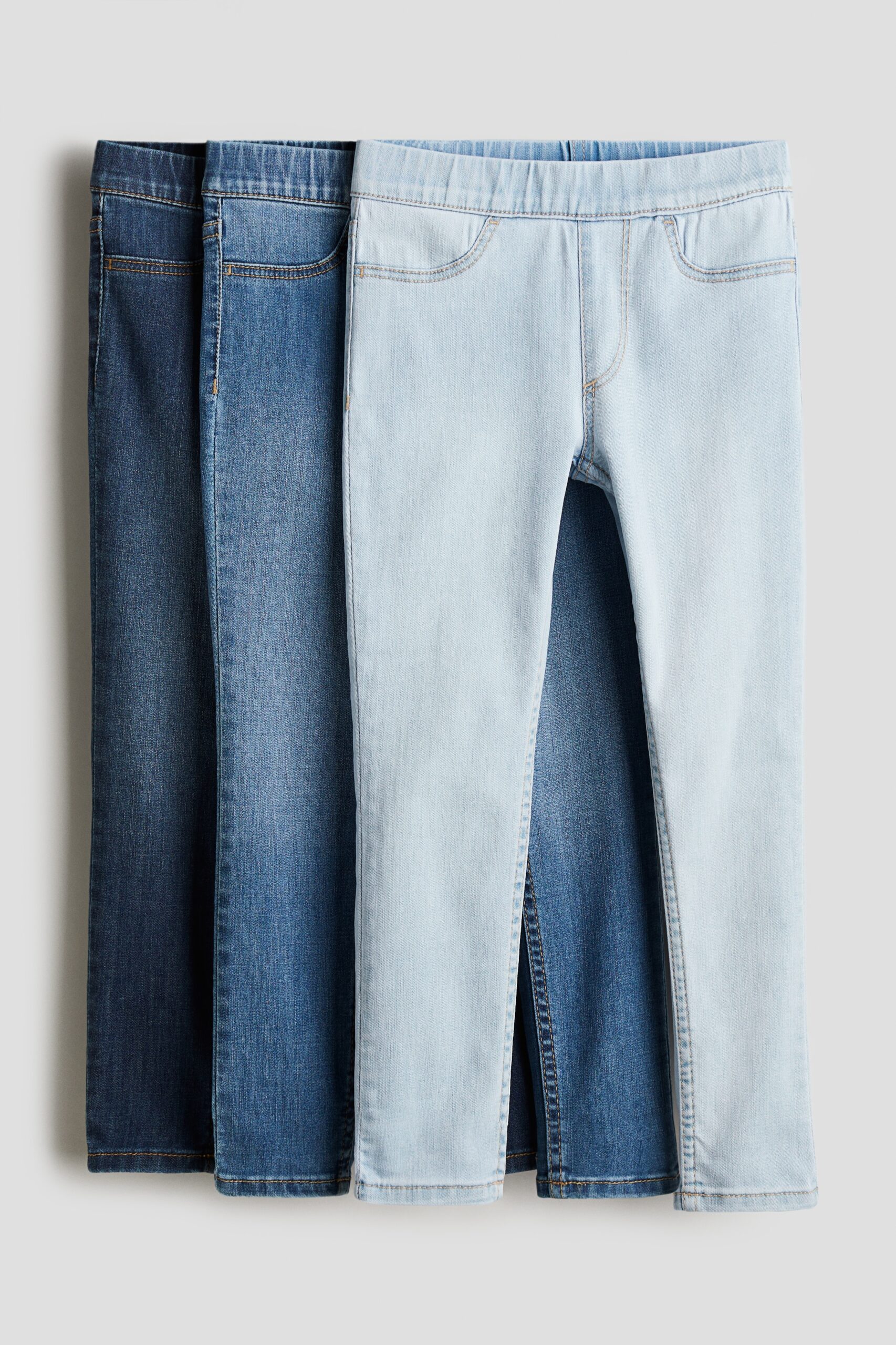 H & M - Set van 3 denim jeggings - Licht Denimblauw/Denimblauw
