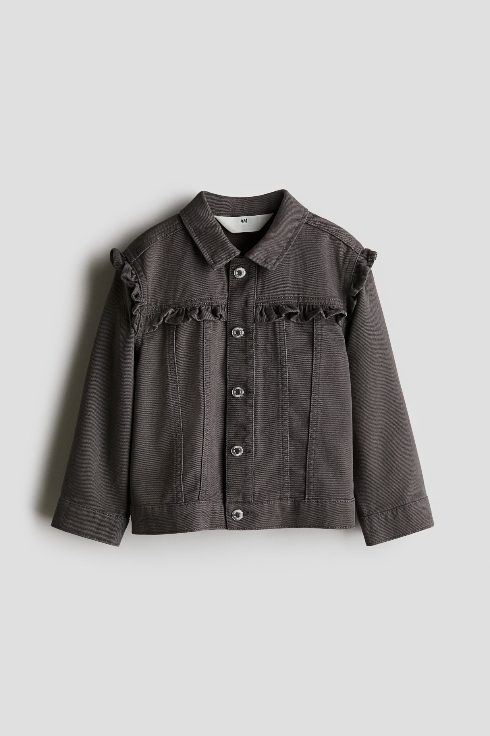 H & M - Twill jack met volants - Donkergrijs