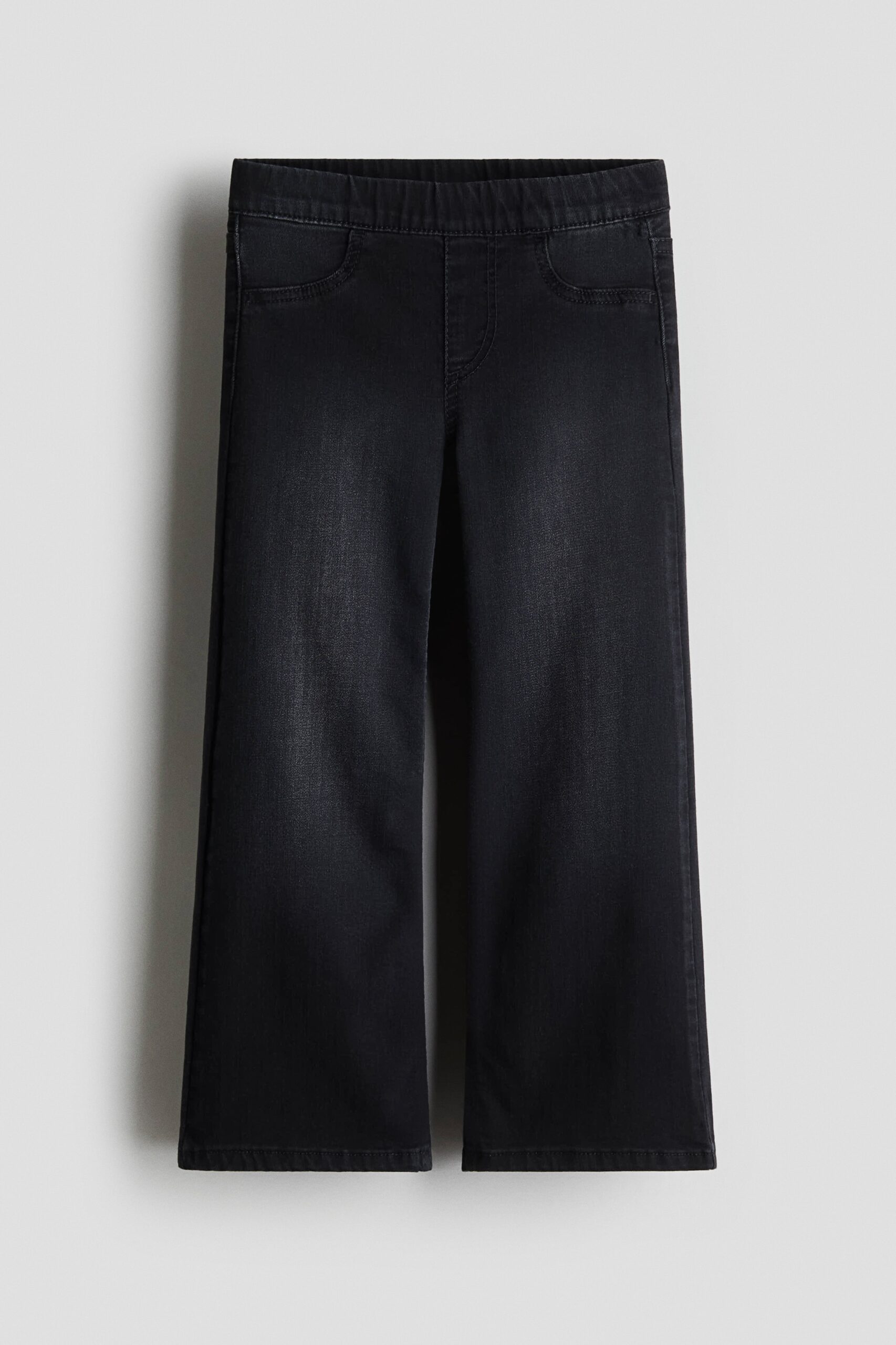H & M - Wide Fit Jeans - Washed Out Zwart