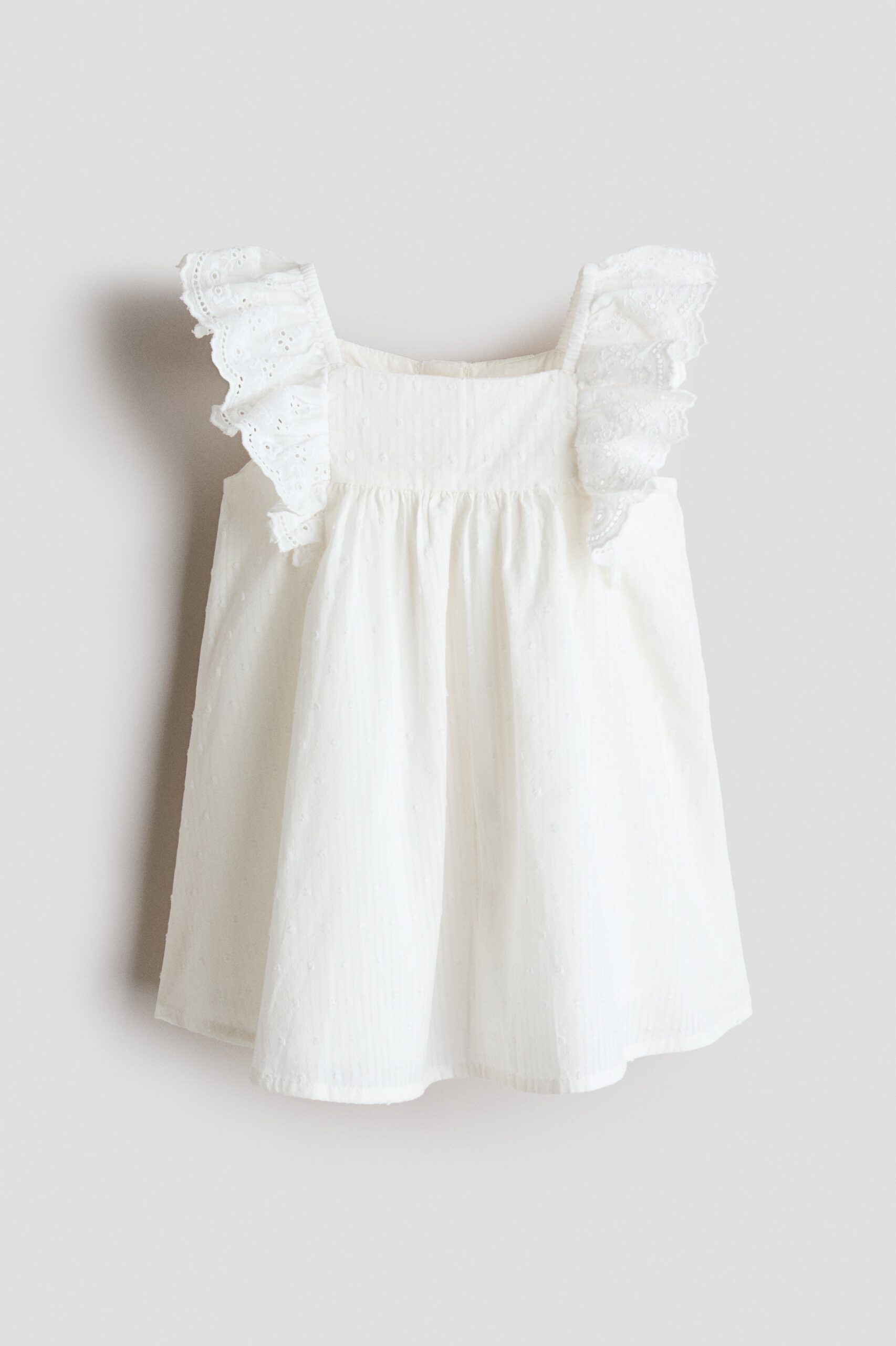 H & M - Katoenen jurk met volants - Wit