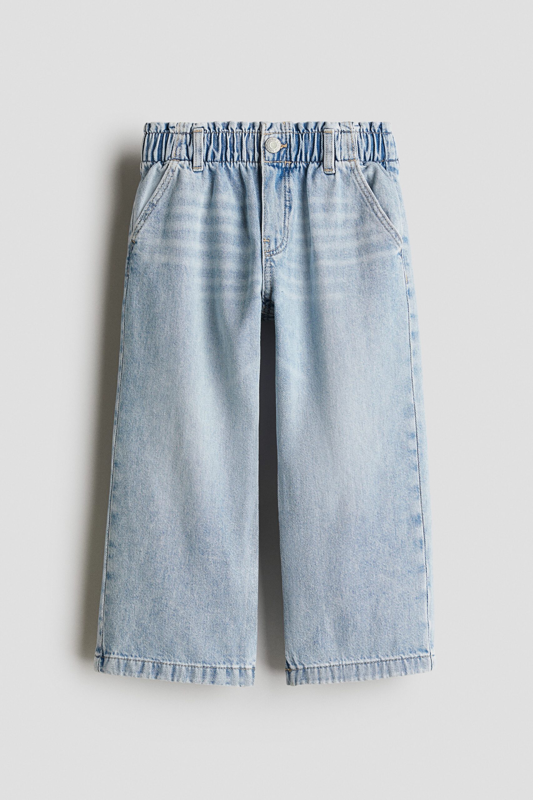 H & M - Wide Leg paperbagjeans - Licht Denimblauw