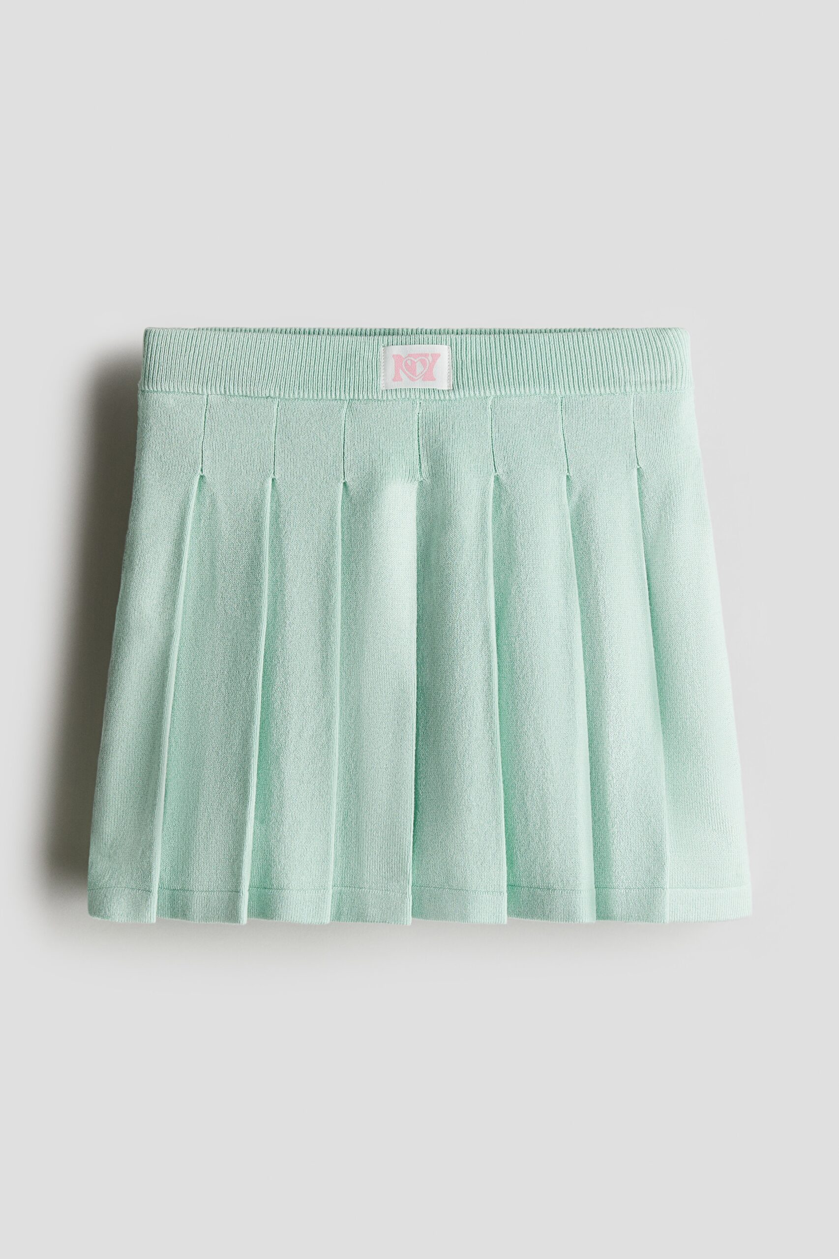 H & M - Fijngebreide plooirok - Mintgroen
