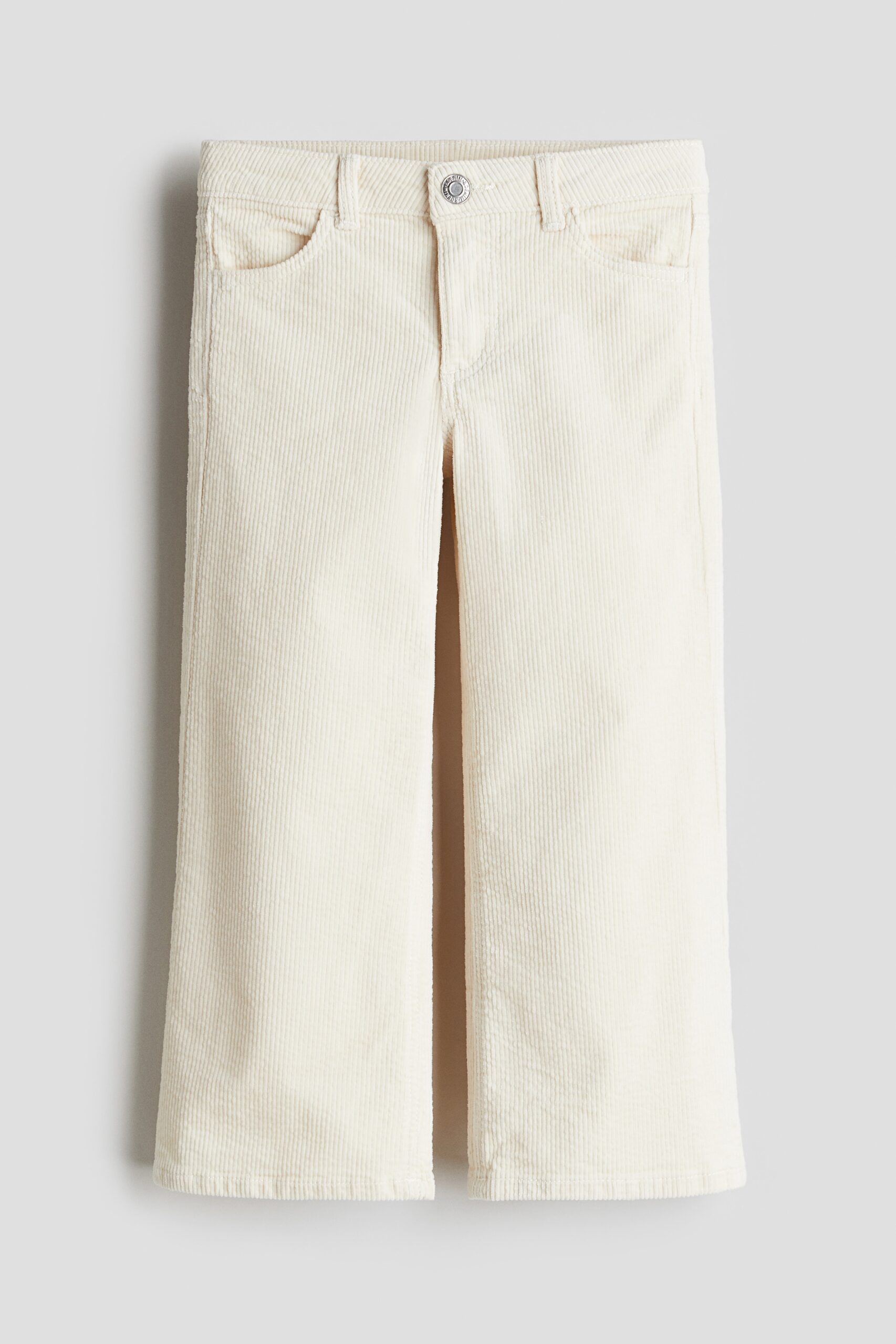 H & M - Wijde corduroy broek - Roomwit