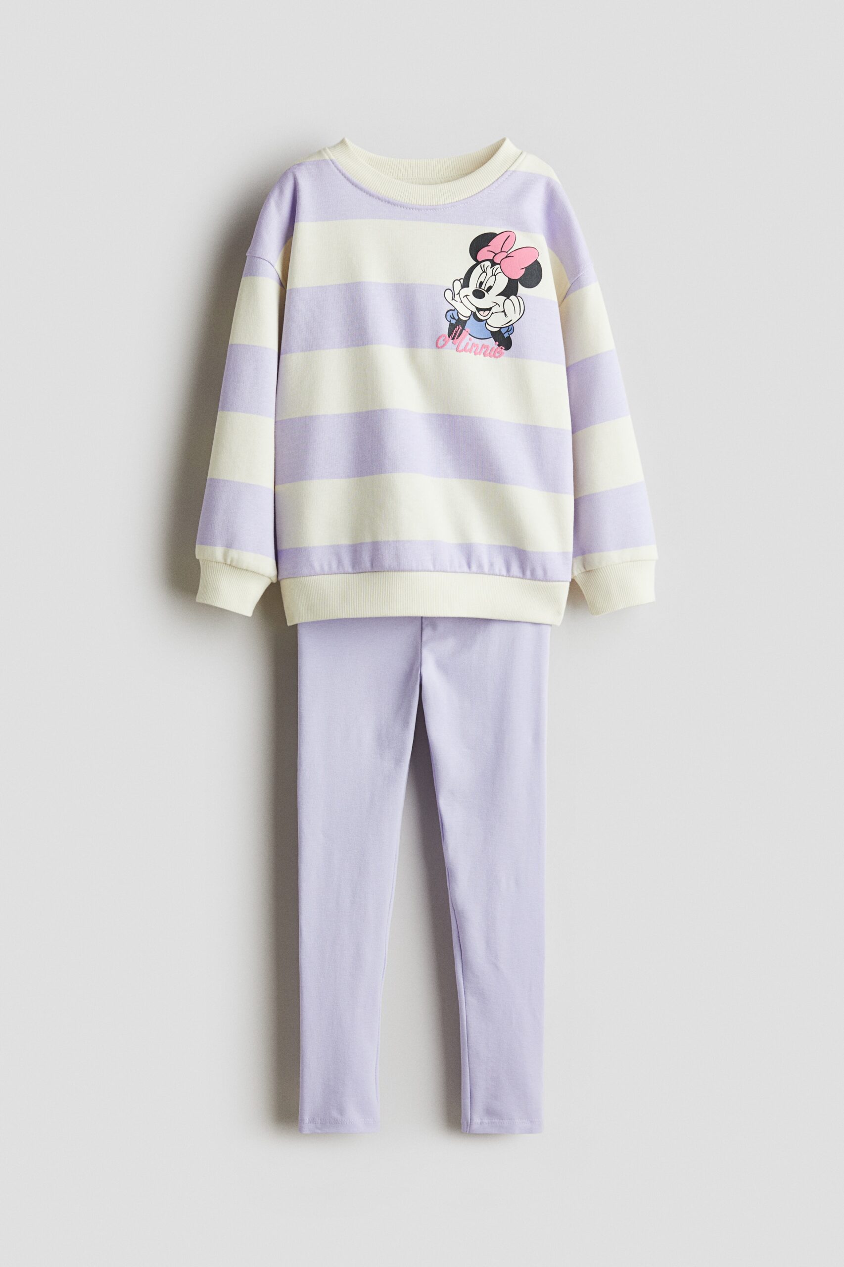 H & M - Tweedelige set - Sweater en legging - Lichtpaars/Minnie Mouse