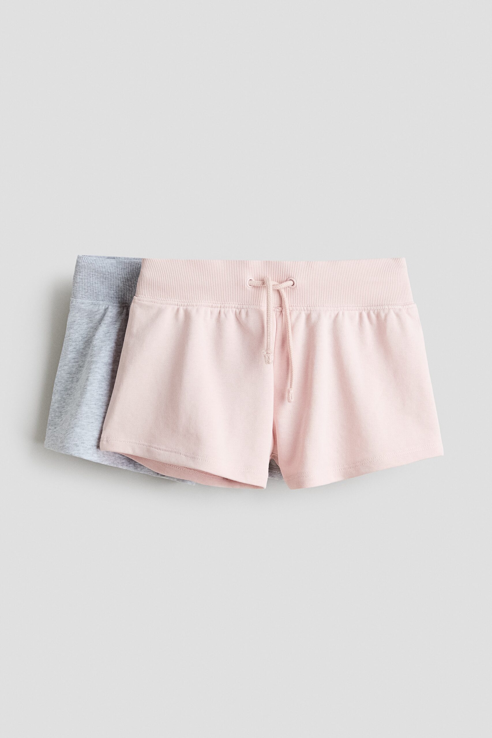 H & M - Set van 2 sweatshorts - Lichtroze/Lichtgrijs Gemêleerd