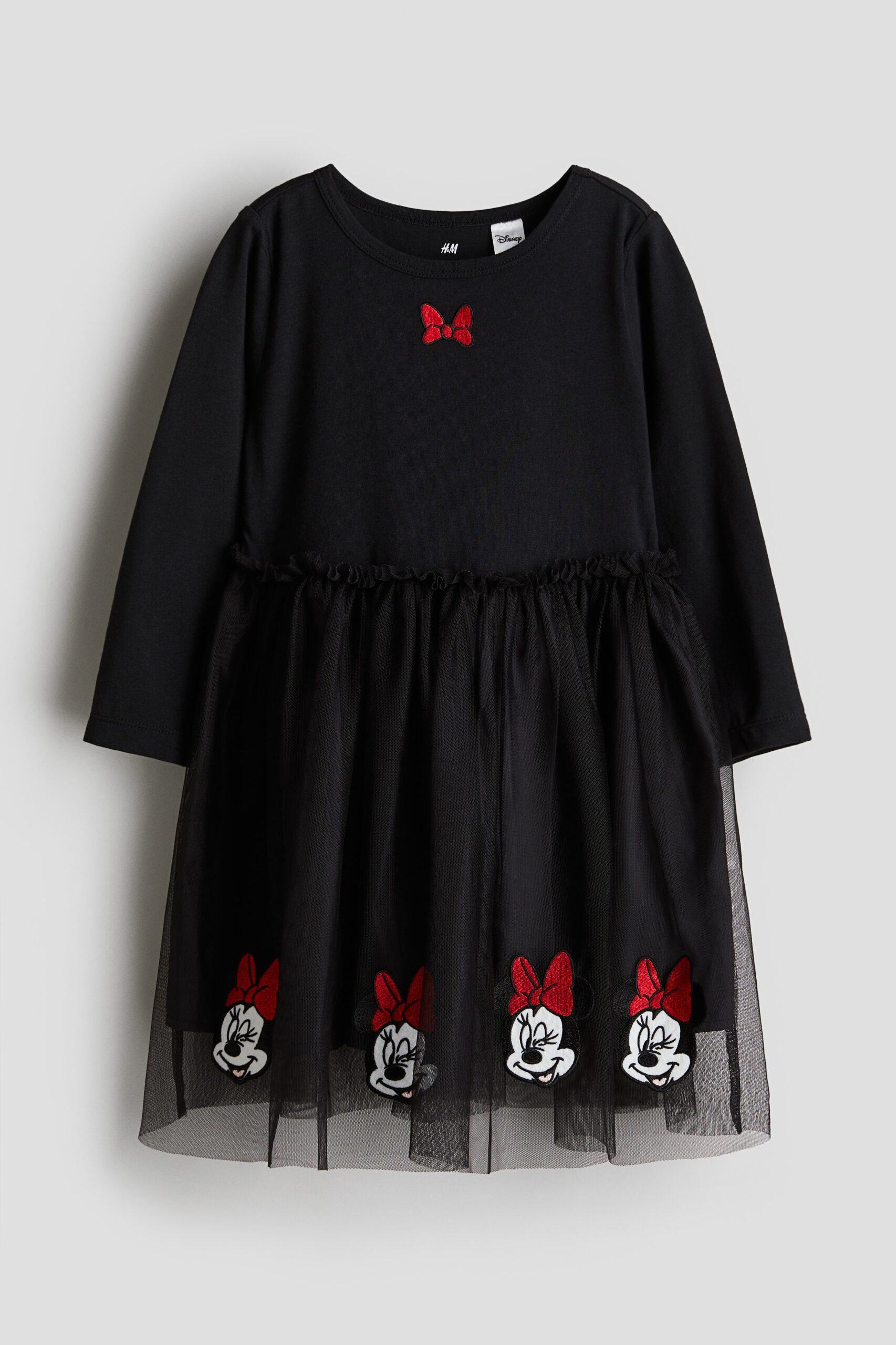 H & M - Jurk met tulen rok - Zwart/Minnie Mouse