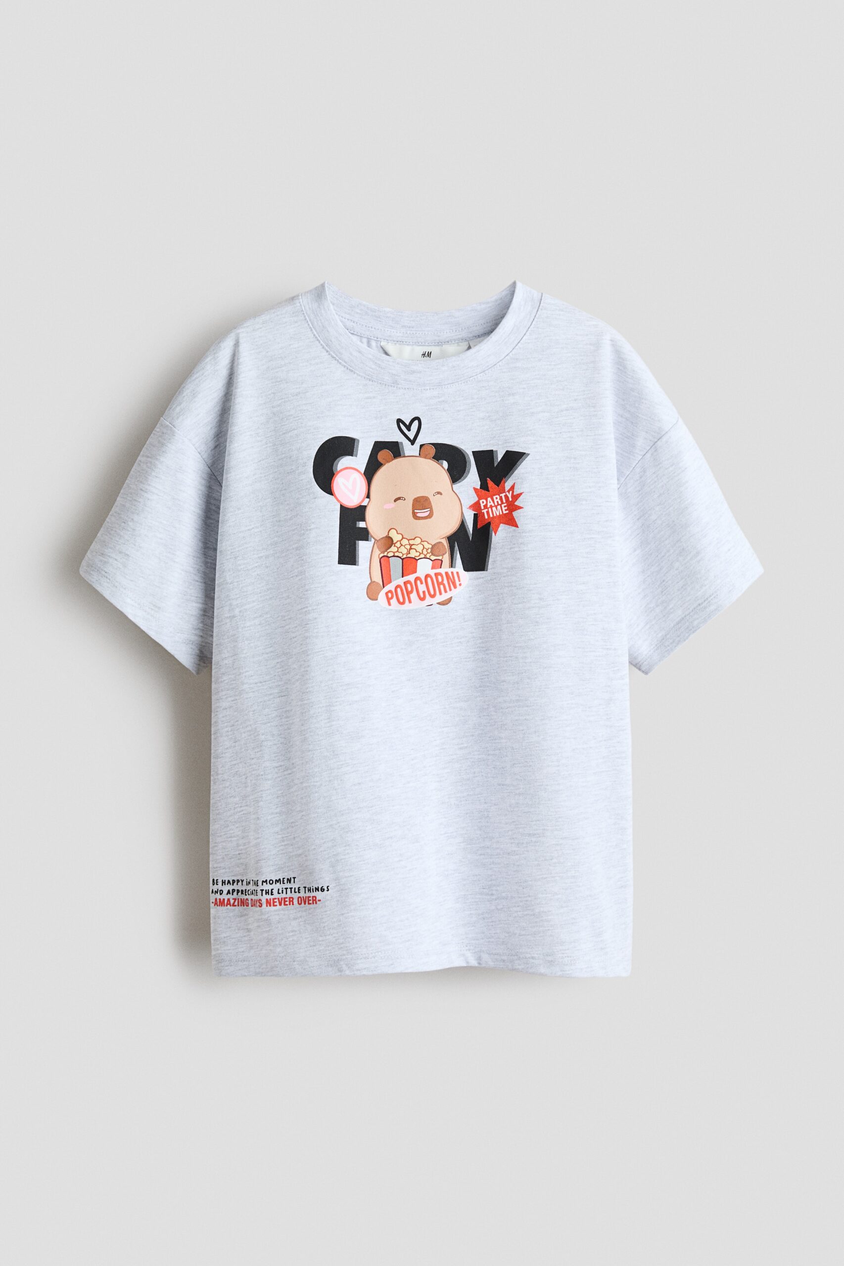 H & M - Katoenen T-shirt met print - Lichtgrijs Gemêleerd/Capyfun
