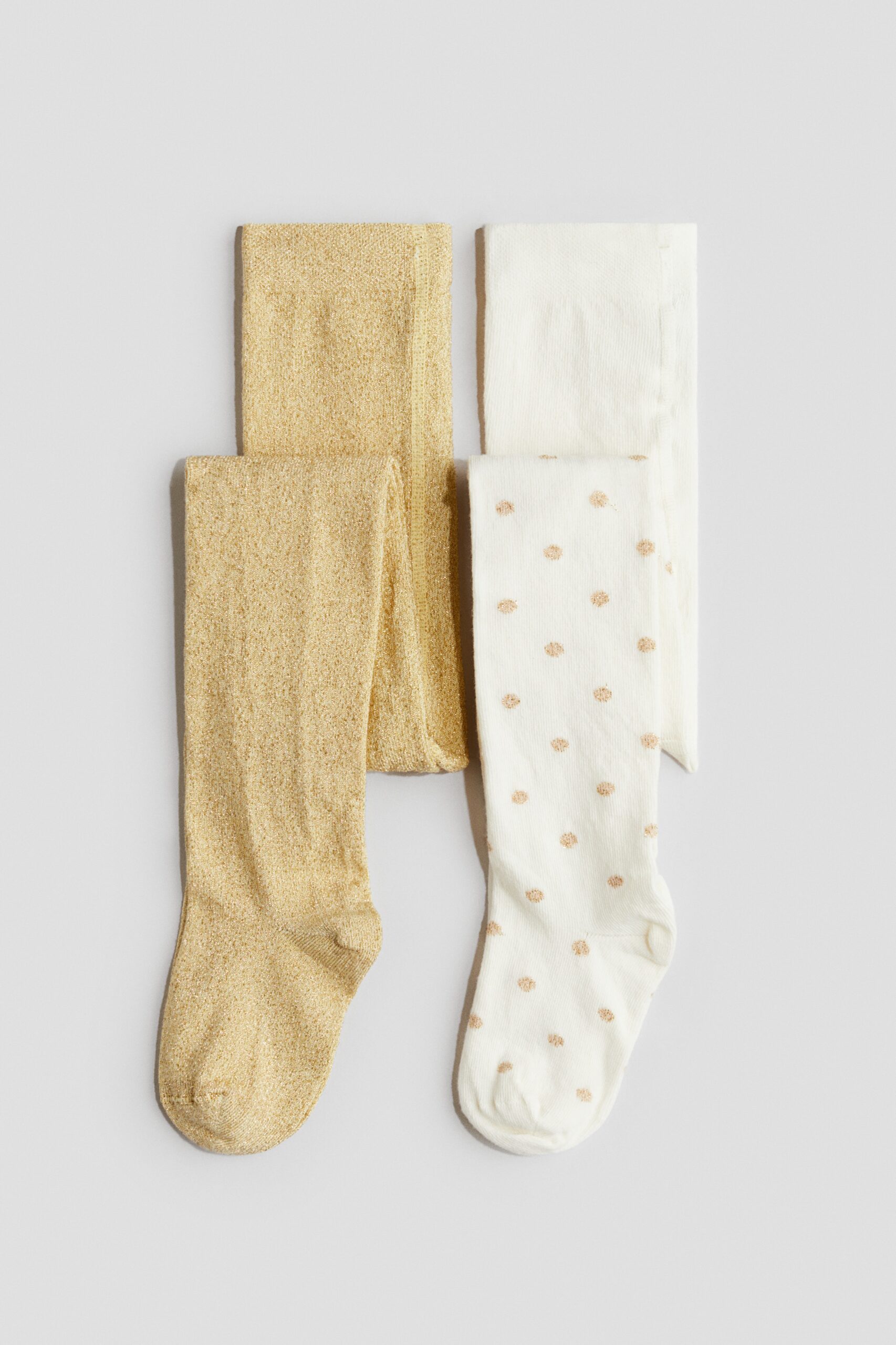 H & M - Set van 2 fijngebreide maillots - Goudkleurig/Glitters