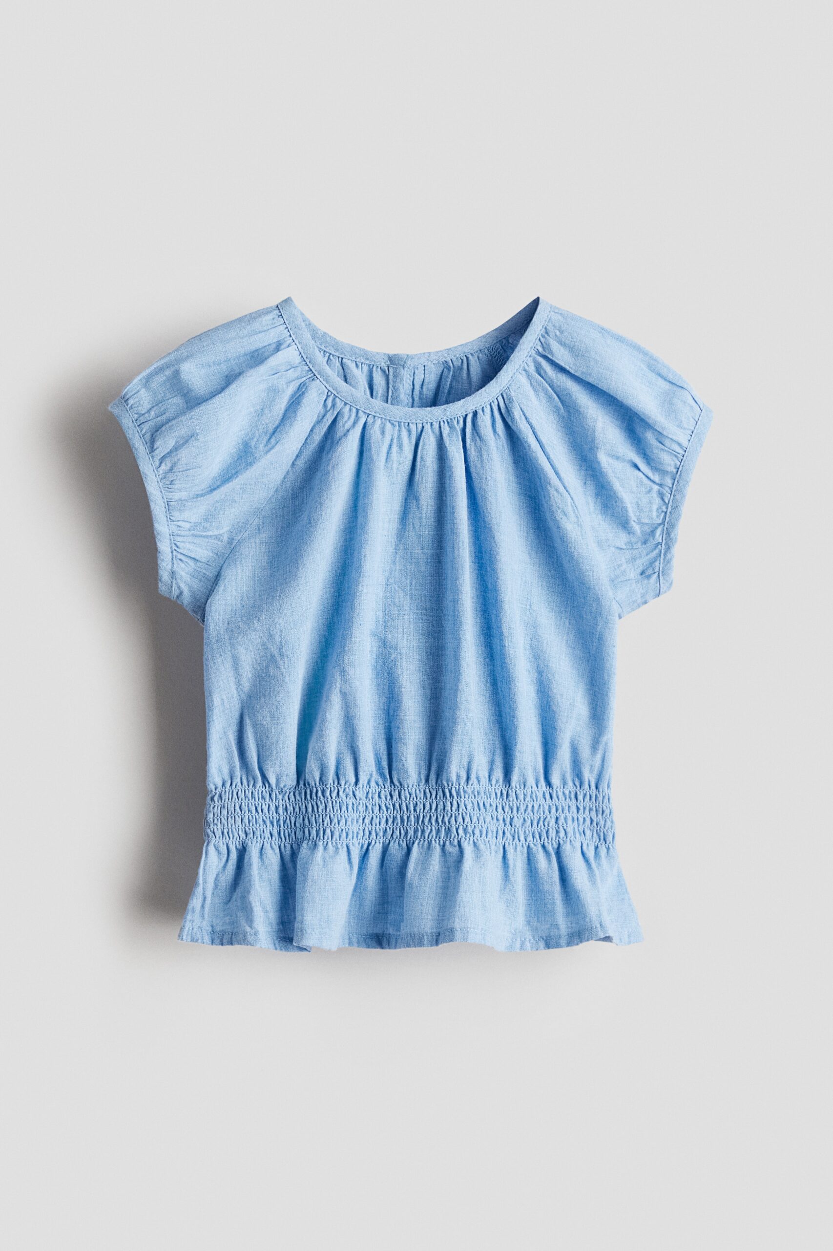 H & M - Top van katoenen mousseline - Lichtblauw