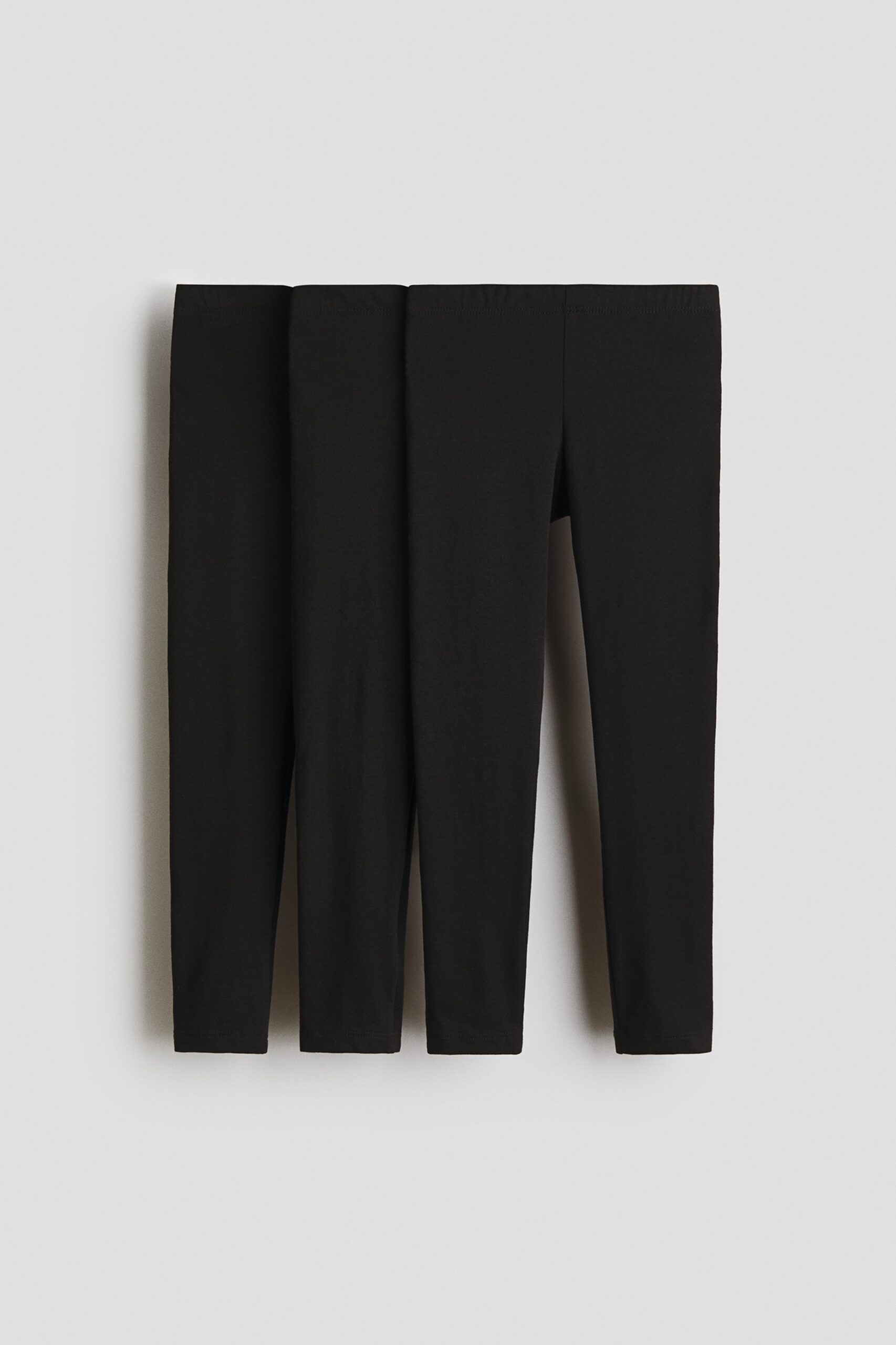 H & M - Set van 3 leggings van katoenen tricot - Zwart