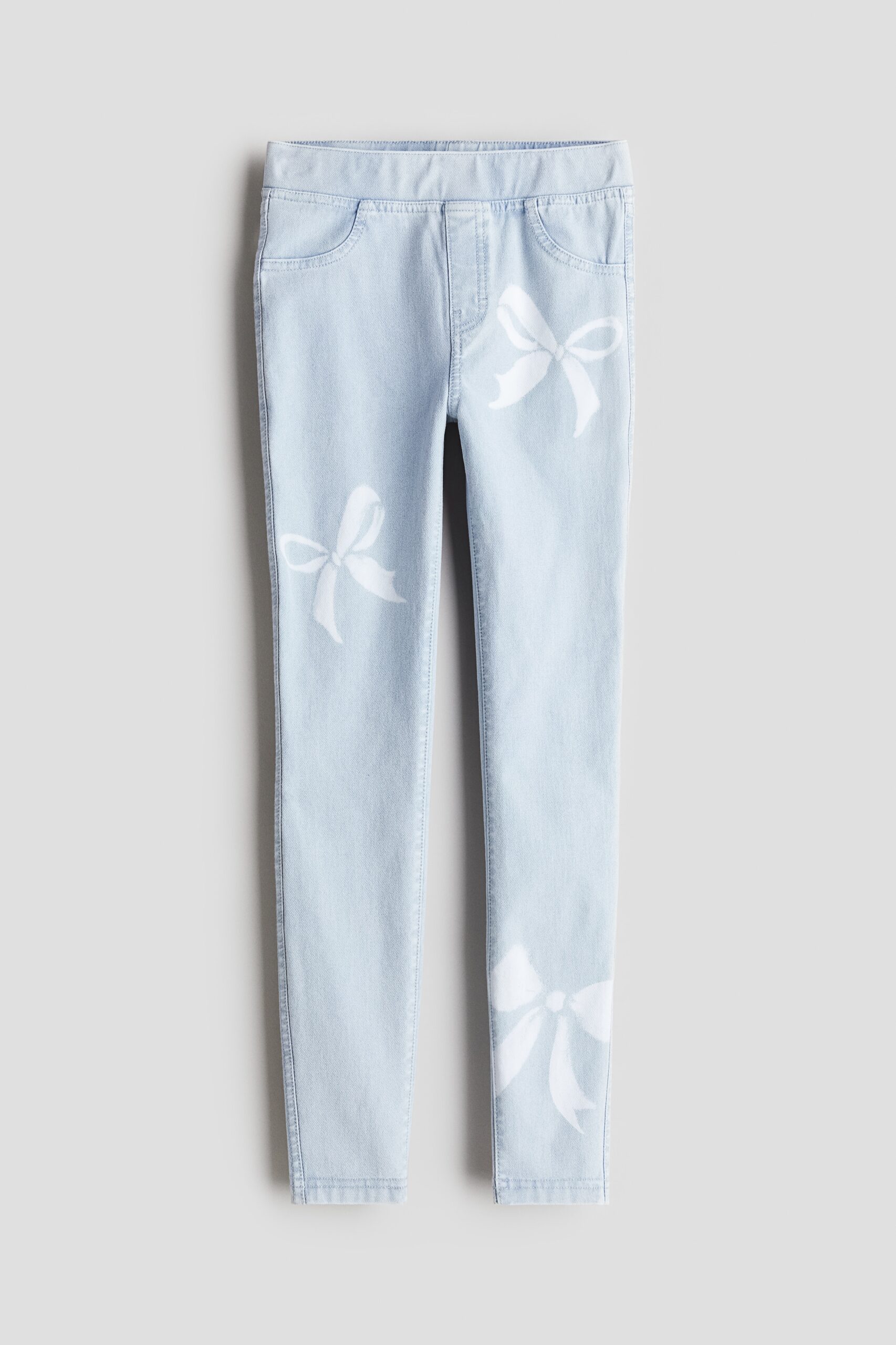 H & M - Tregging - Licht Denimblauw/Strikjes