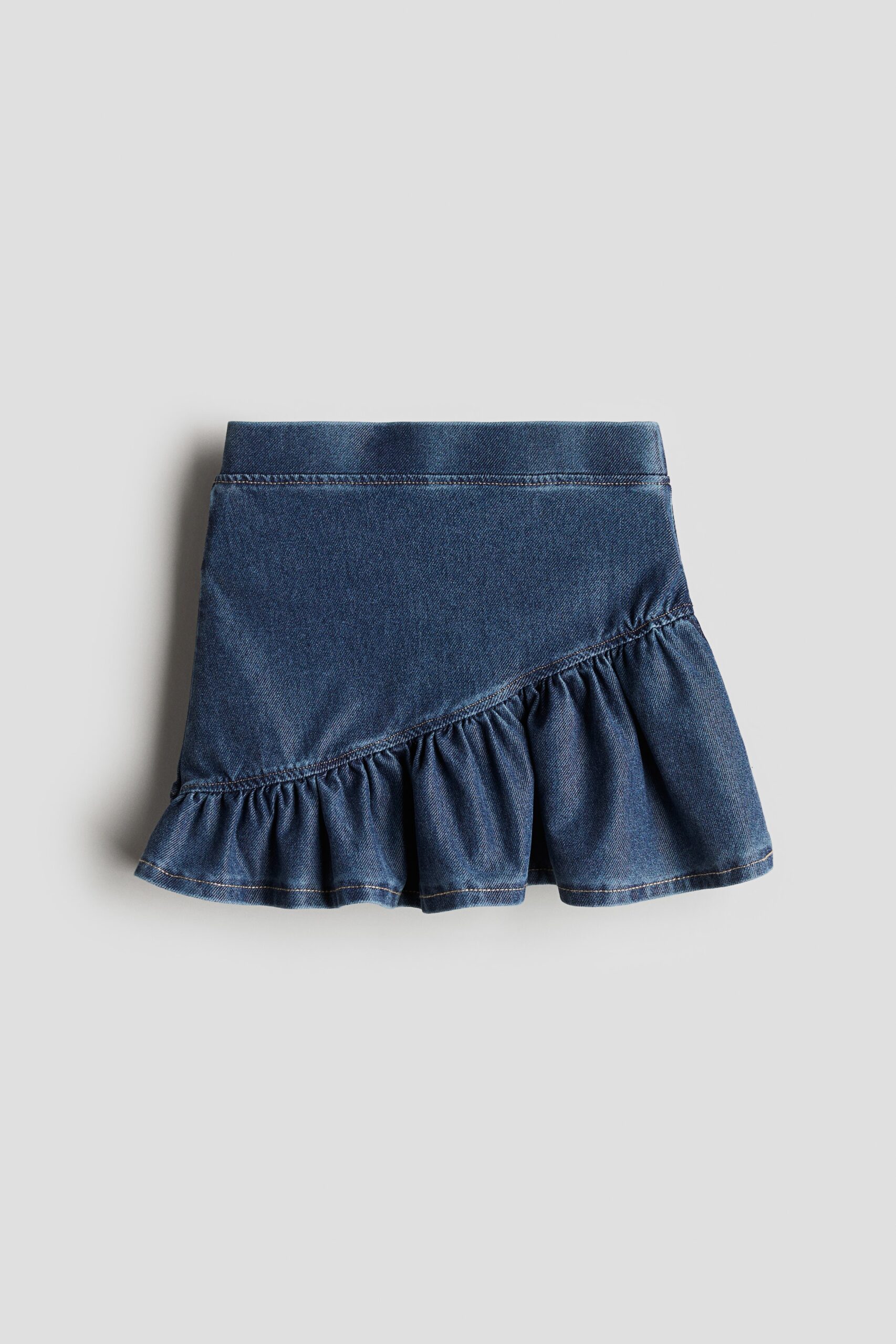 H & M - Volantrok met denimlook - Donker Denimblauw