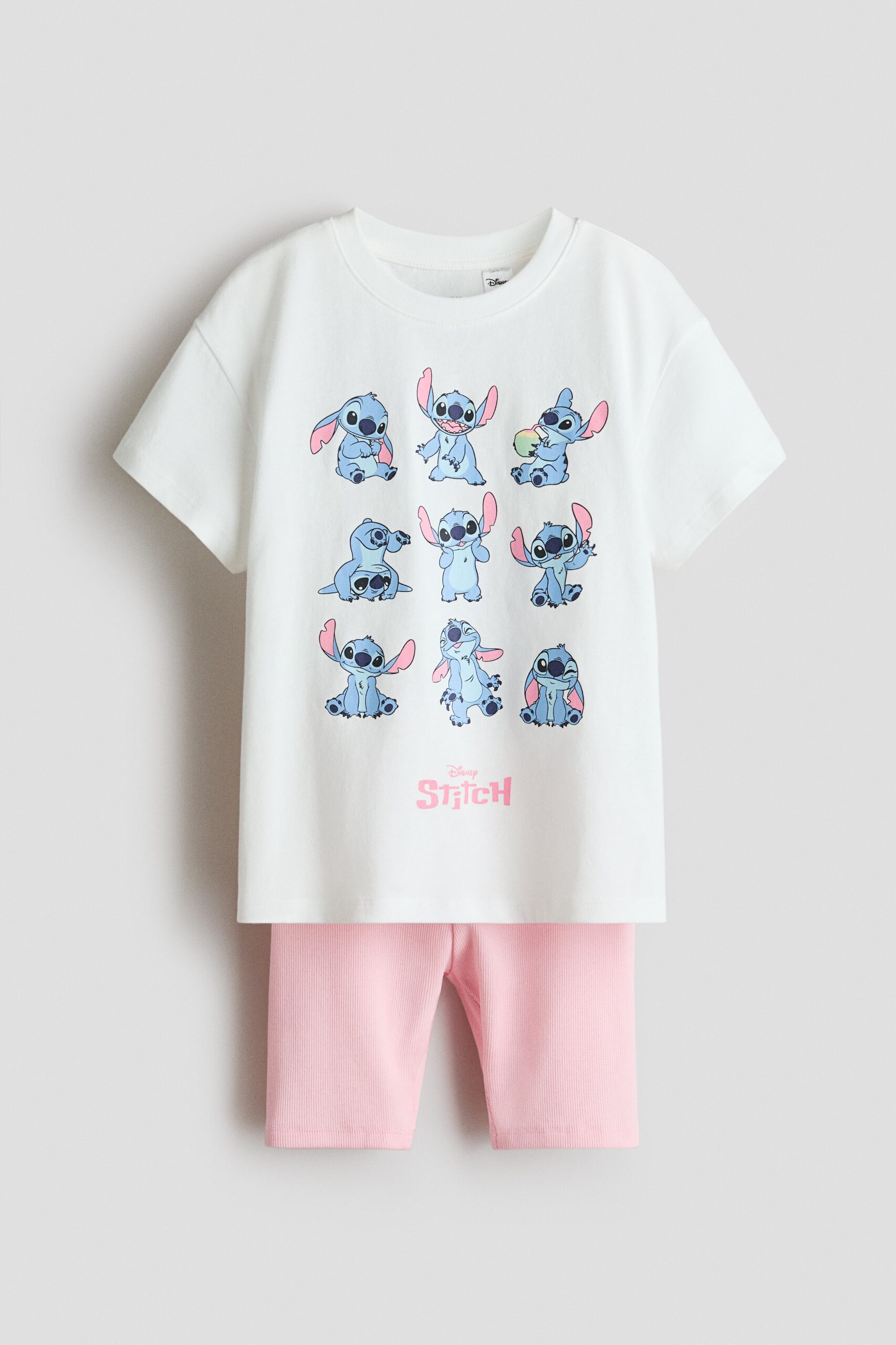 H & M - Tweedelige katoenen set met print - Roomwit/Lilo & Stitch