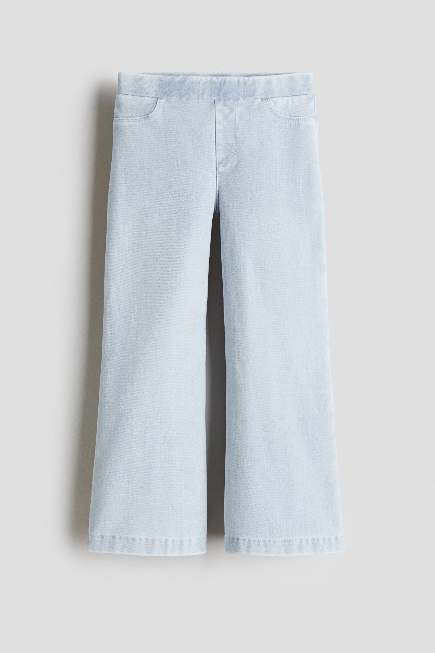 H & M - Wijde broek met denimlook - Licht Denimblauw