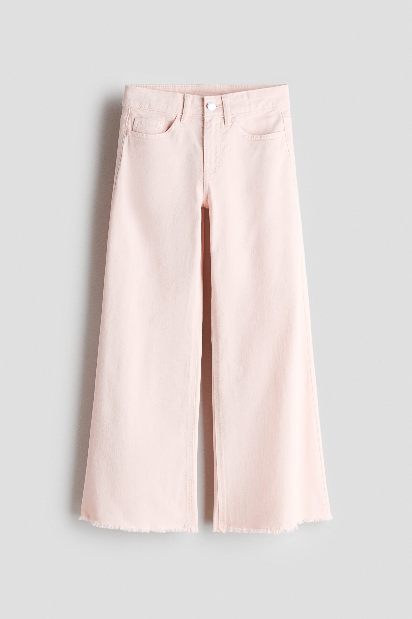H & M - Twill broek met wijde pijpen - Lichtroze