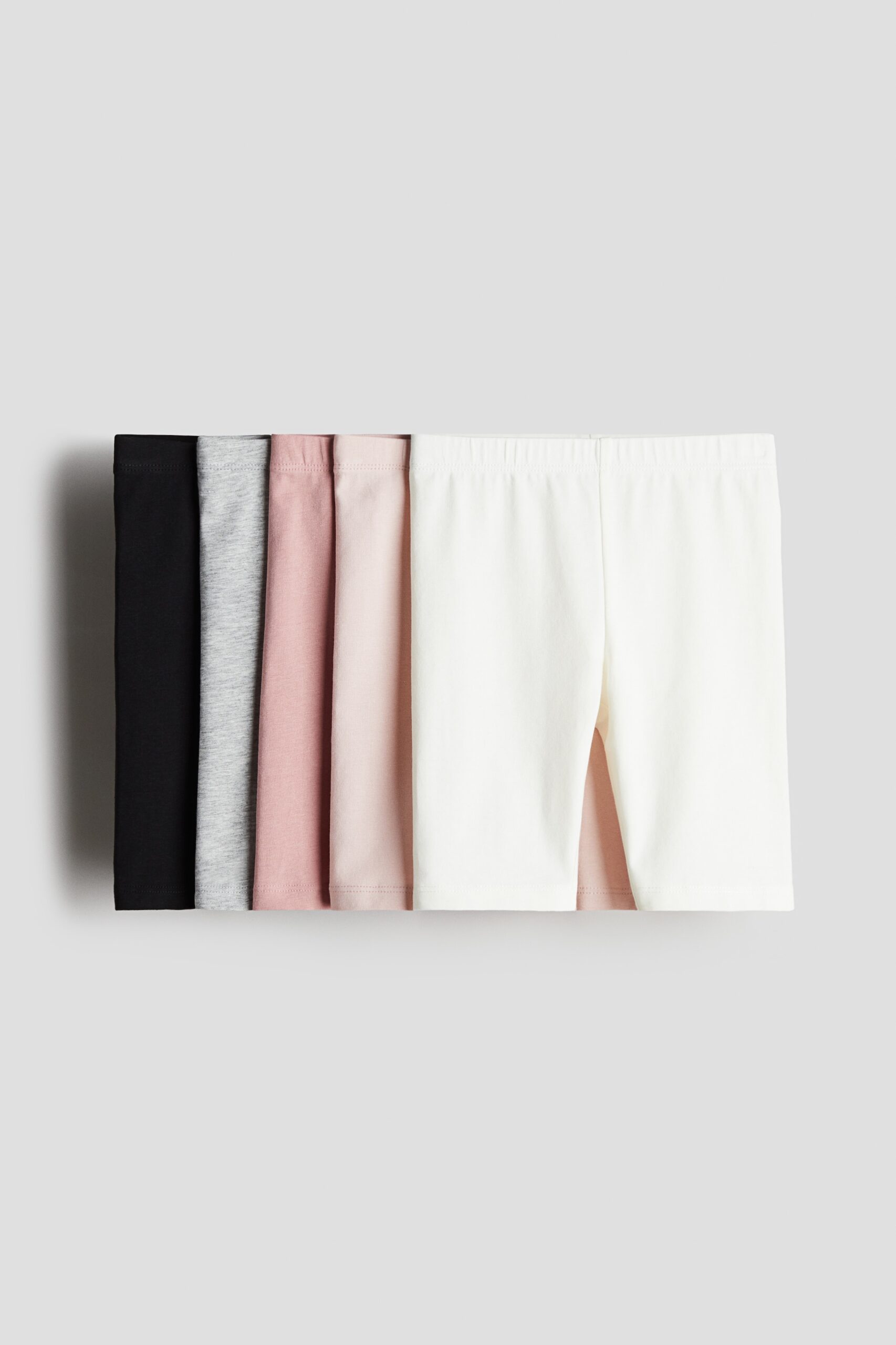 H & M - Set van 5 katoenen fietsshorts - Lichtroze/Roze