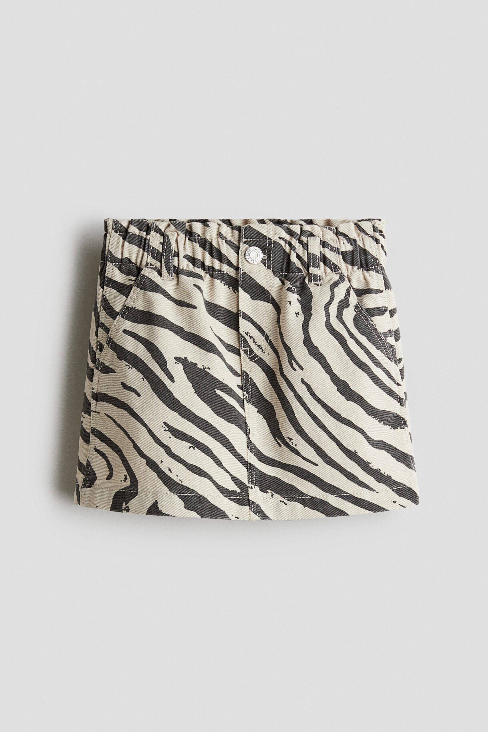 H & M - Rok van katoenen twill - Lichtbeige/Zebradessin