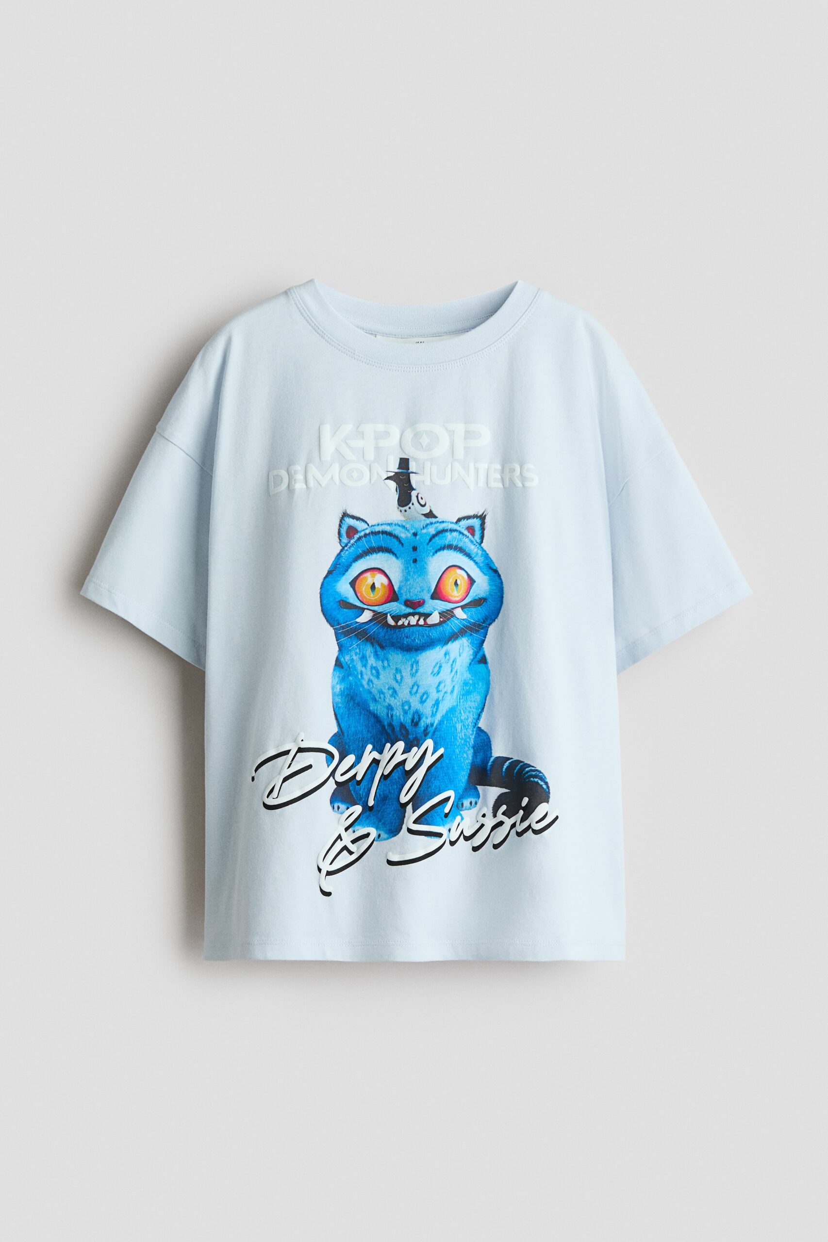 H & M - T-shirt met print - Lichtblauw/Kpop Demon Hunters