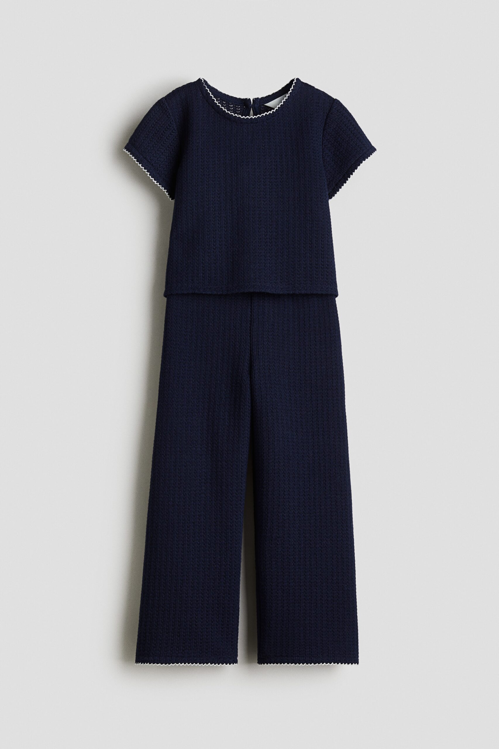 H & M - Tweedelige jacquardgebreide set - Marineblauw