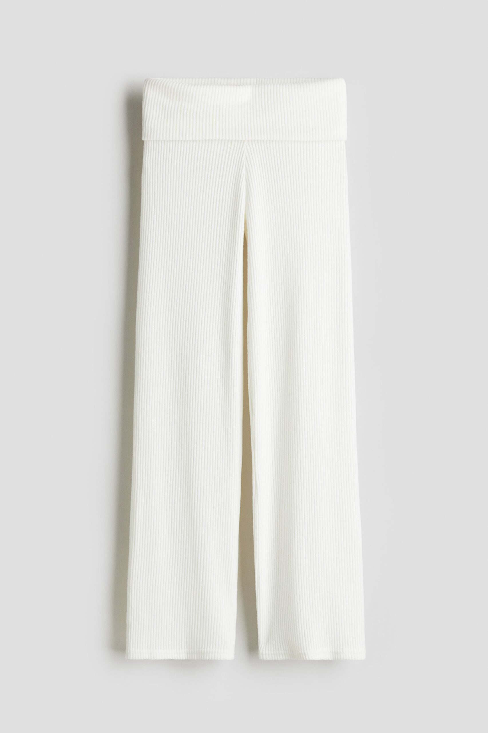 H & M - Legging met omgeslagen tailleboord - Wit
