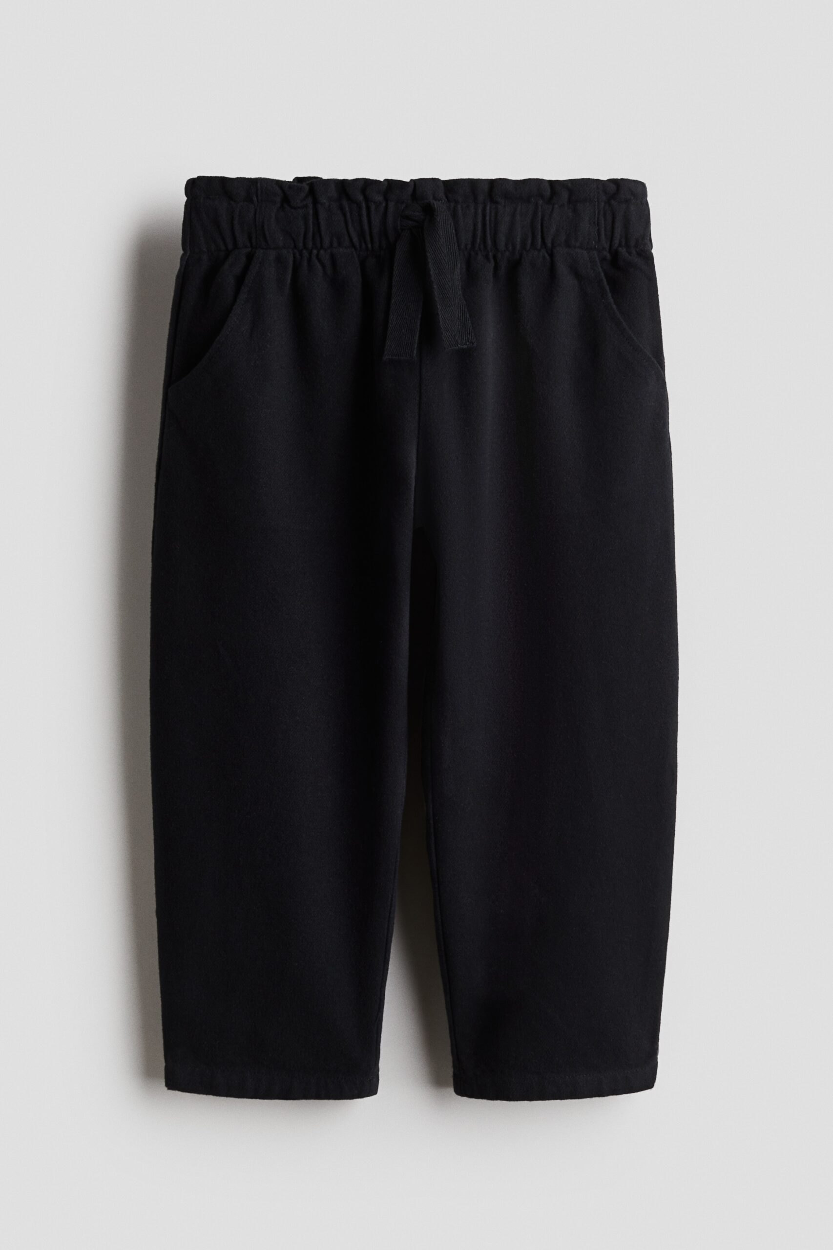 H & M - Katoenen barrel-leg broek - Zwart
