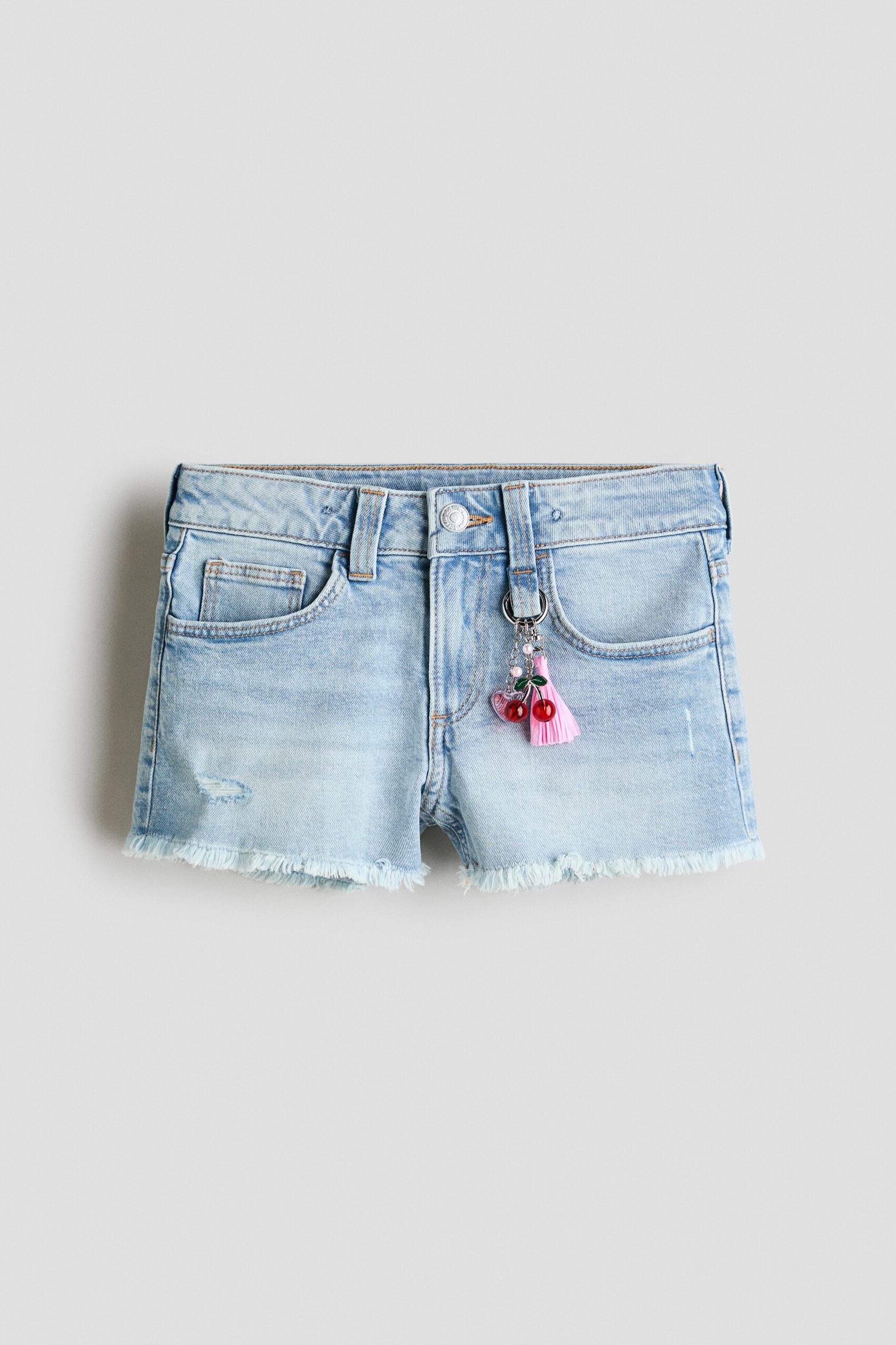 H & M - Denim short met borduursel - Licht Denimblauw