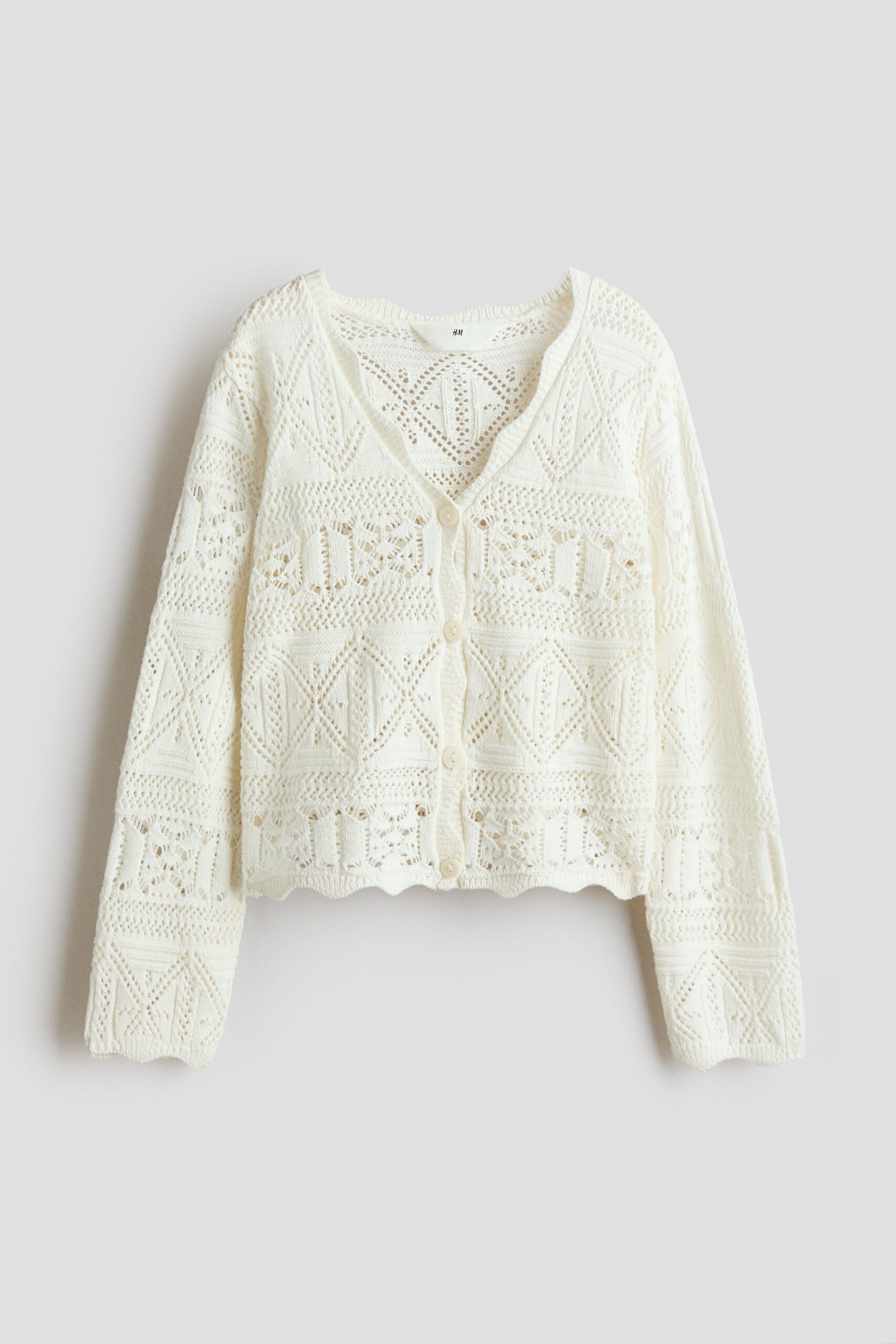 H & M - Vest met gehaakte look - Wit
