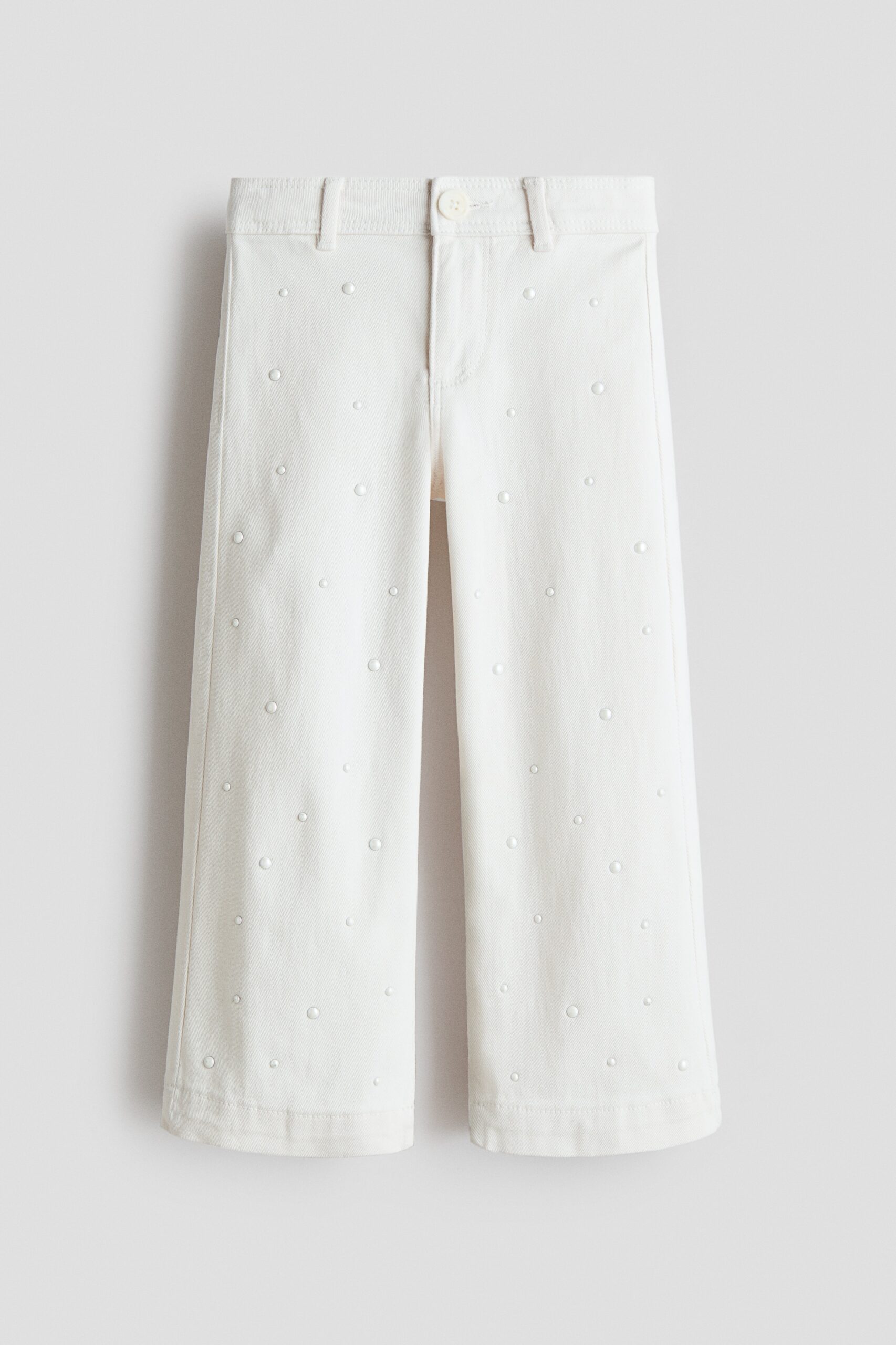 H & M - Uitlopende broek met kralendecoraties - Wit