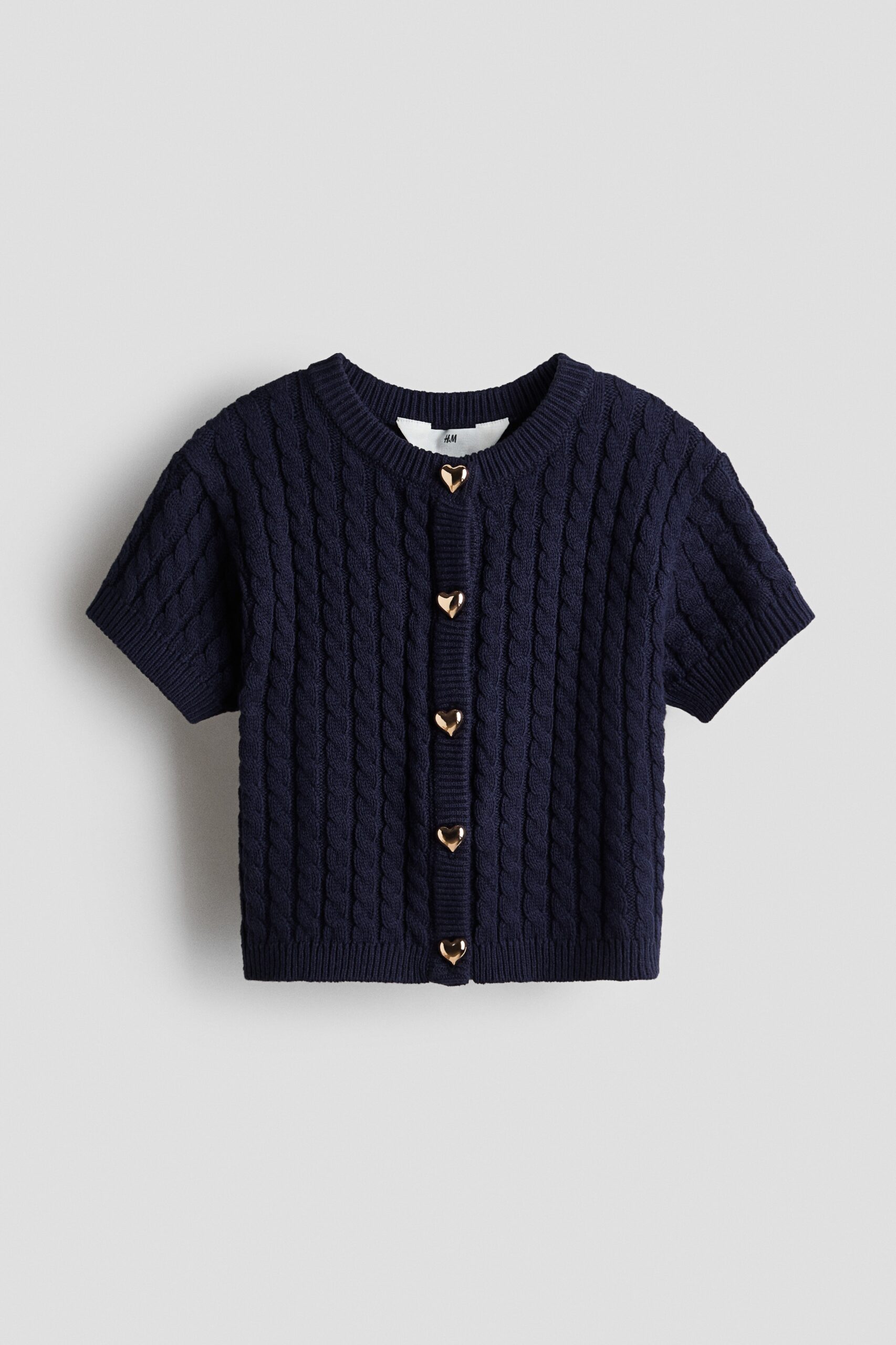 H & M - Gebreid kabelvest - Marineblauw