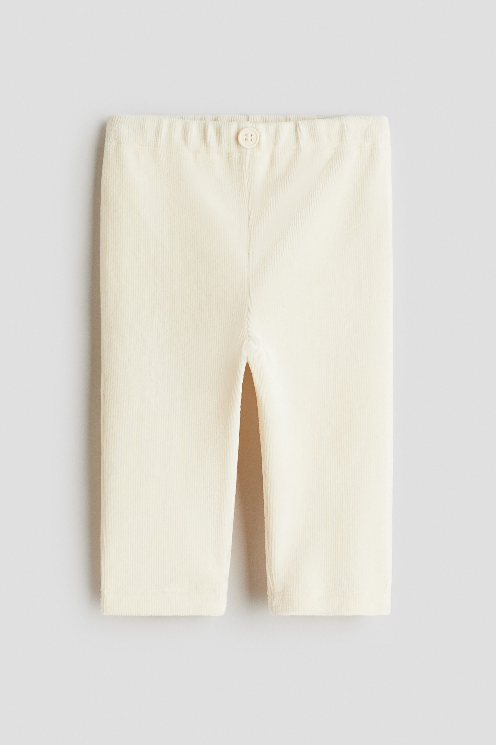 H & M - Legging van geribd velours - Lichtbeige