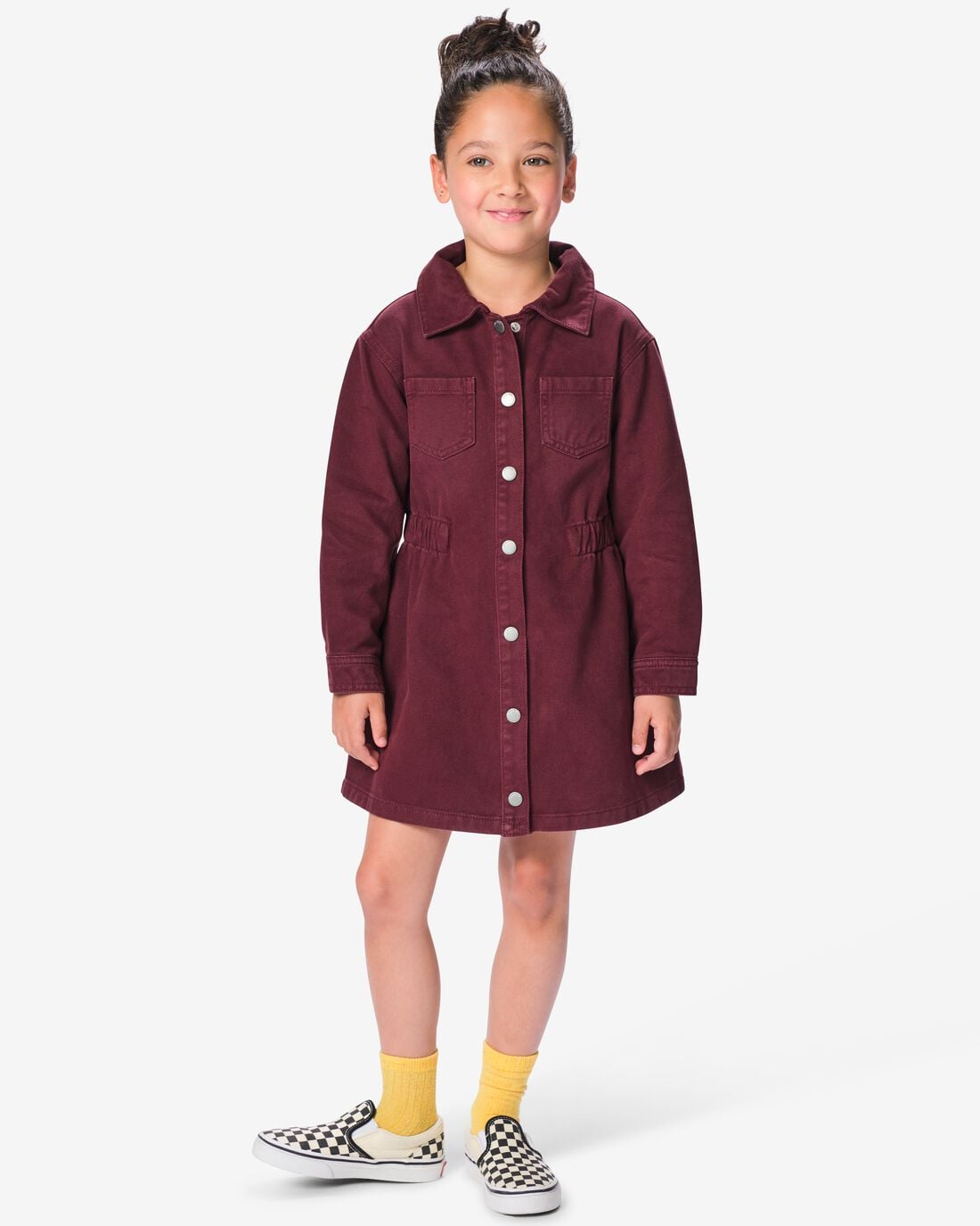 HEMA HEMA Kinder Blousejurk Bordeauxrood