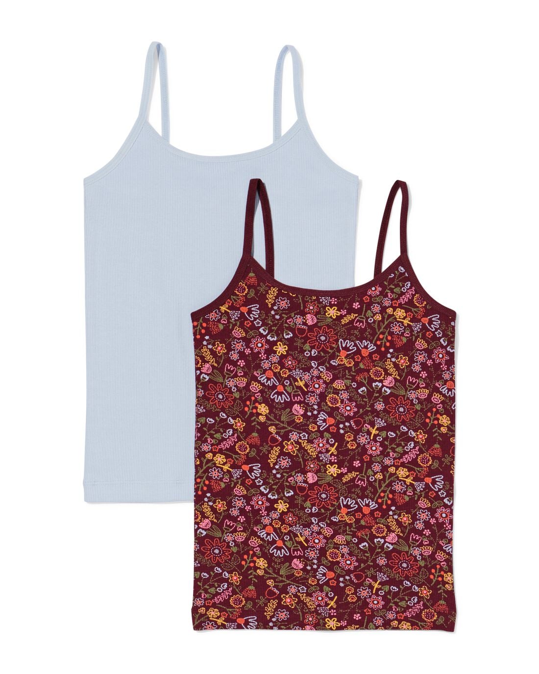 HEMA HEMA Kinderhemden Rib - 2 Stuks Multicolor