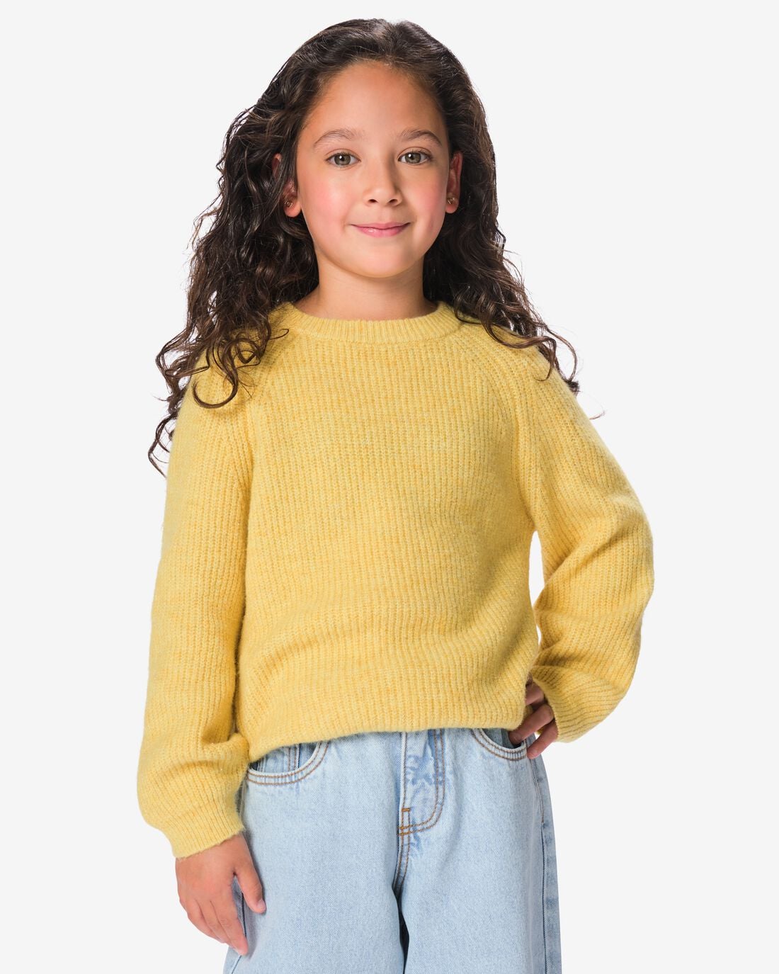 HEMA HEMA Kindertrui Grofgebreid Groen