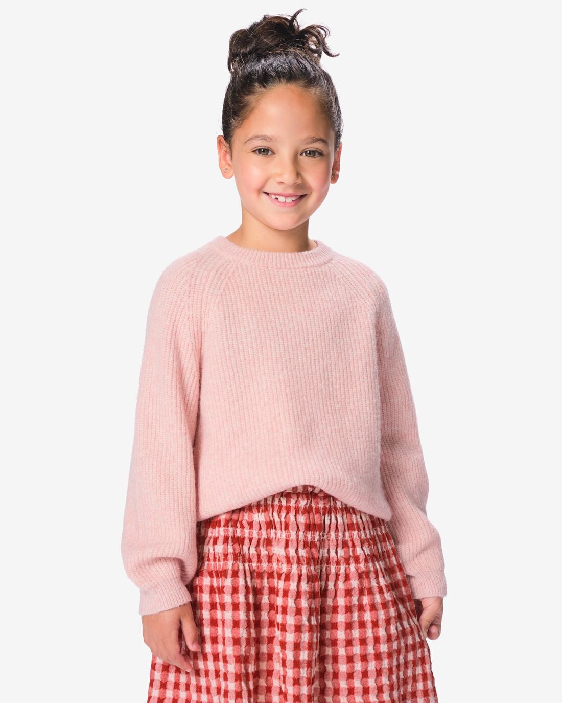 HEMA HEMA Kindertrui Grofgebreid Roze