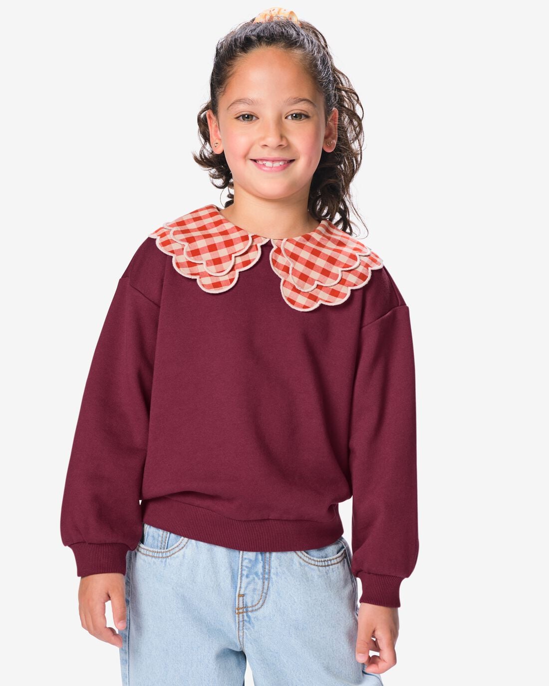 HEMA HEMA Kindertrui Sweatstof Bordeauxrood